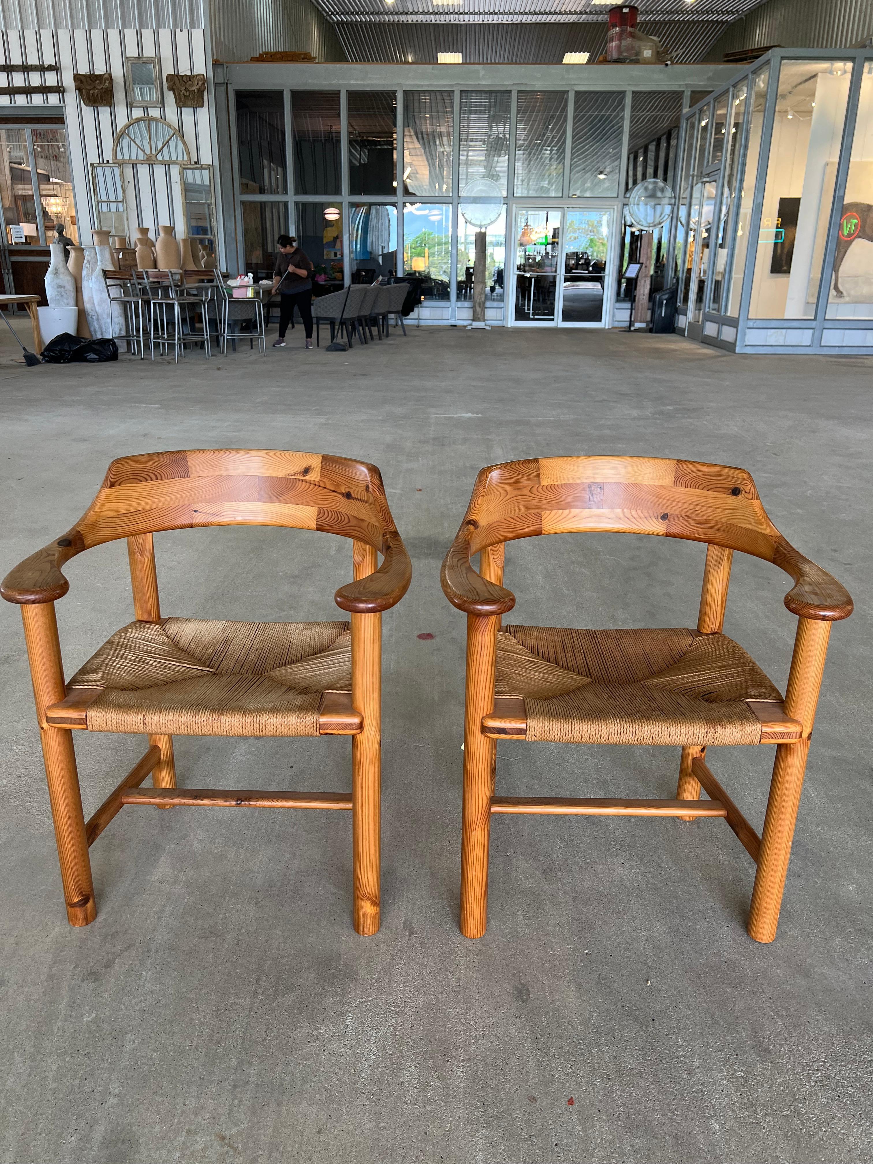 Sillas de comedor danesas de pino de los años 70, por Rainer Daumiller Danés en venta
