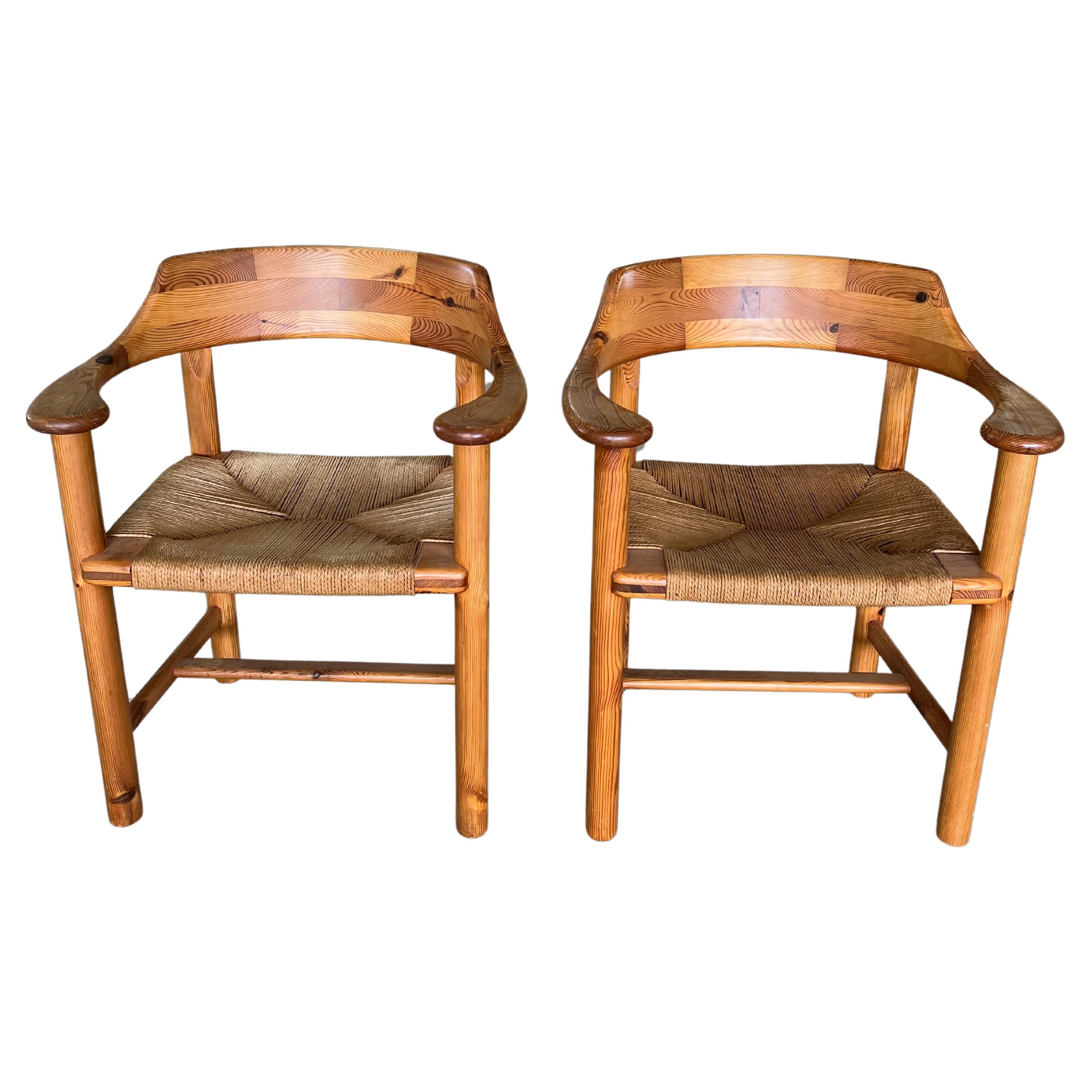 Sillas de comedor danesas de pino de los años 70, por Rainer Daumiller en venta