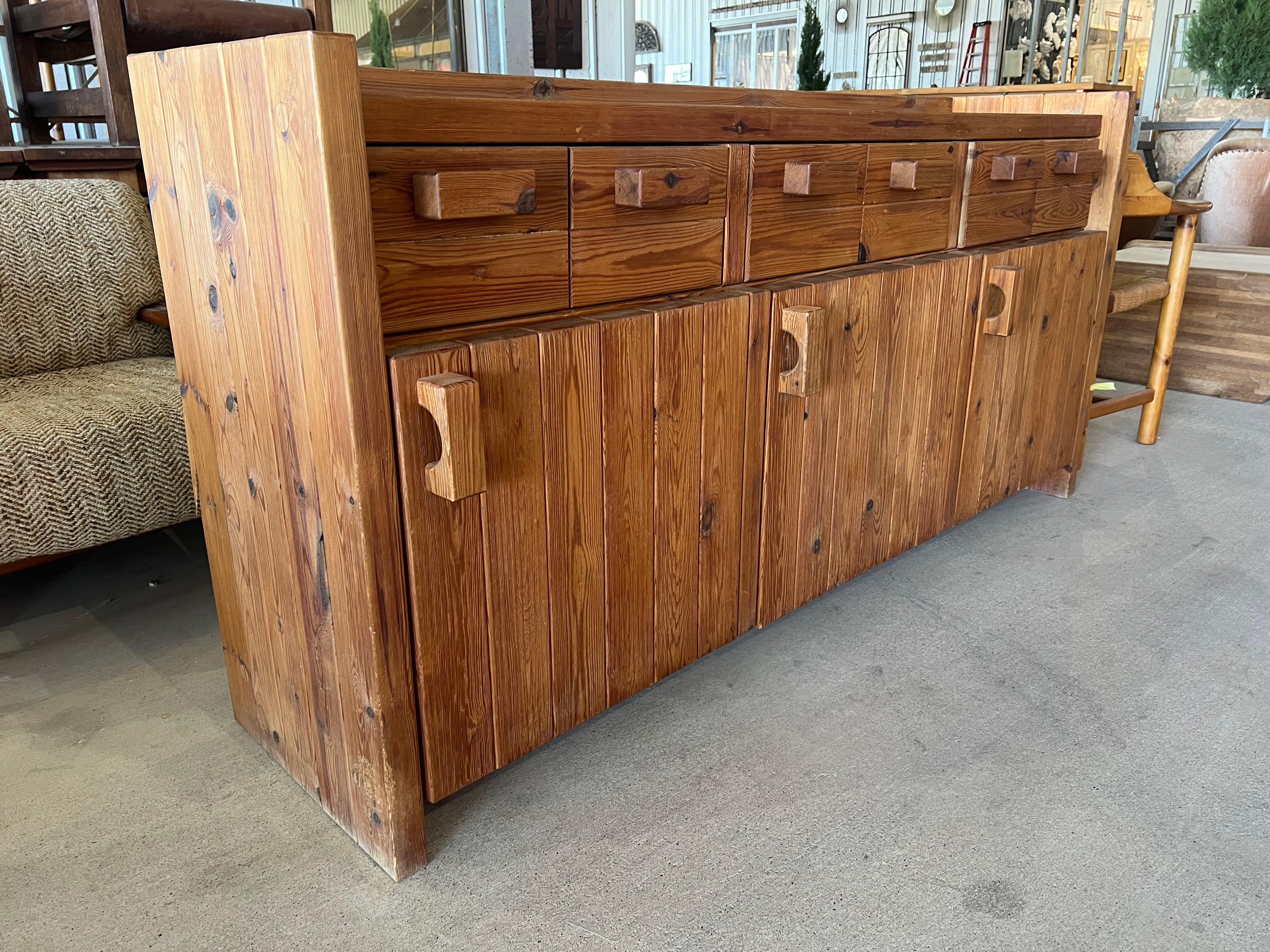 Mid-Century Modern 1970’s Danish Pine Sideboard For Sale