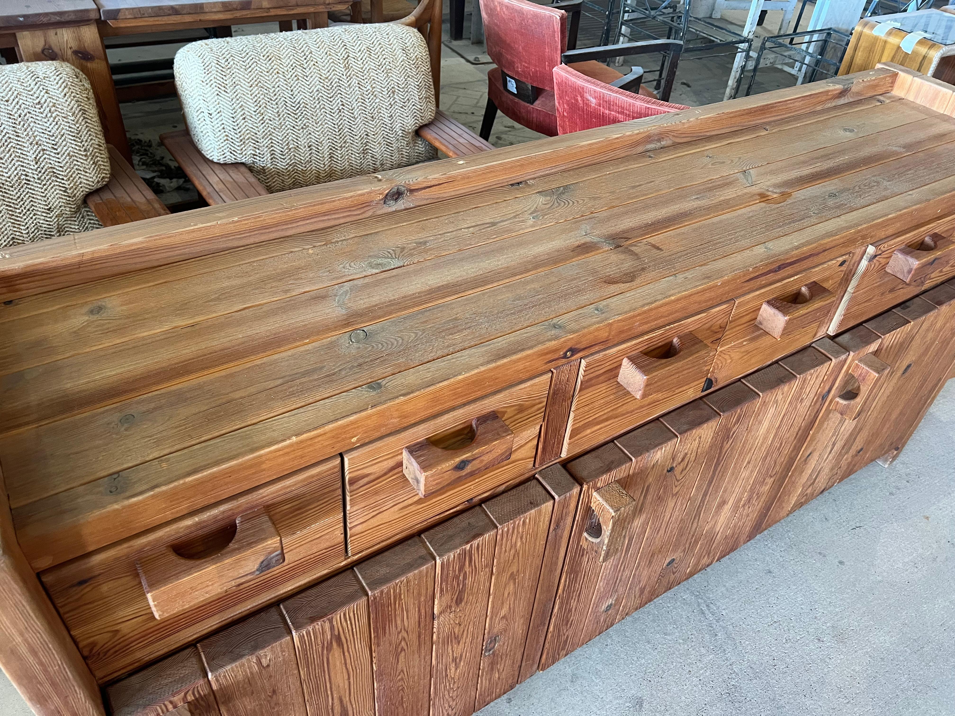 Late 20th Century 1970’s Danish Pine Sideboard For Sale