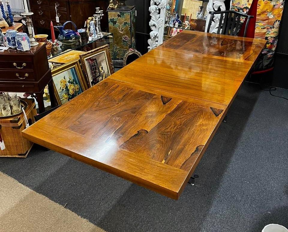 1970s Danish Rosewood Extension Dining Table Attributed to Milo Baughman 3
