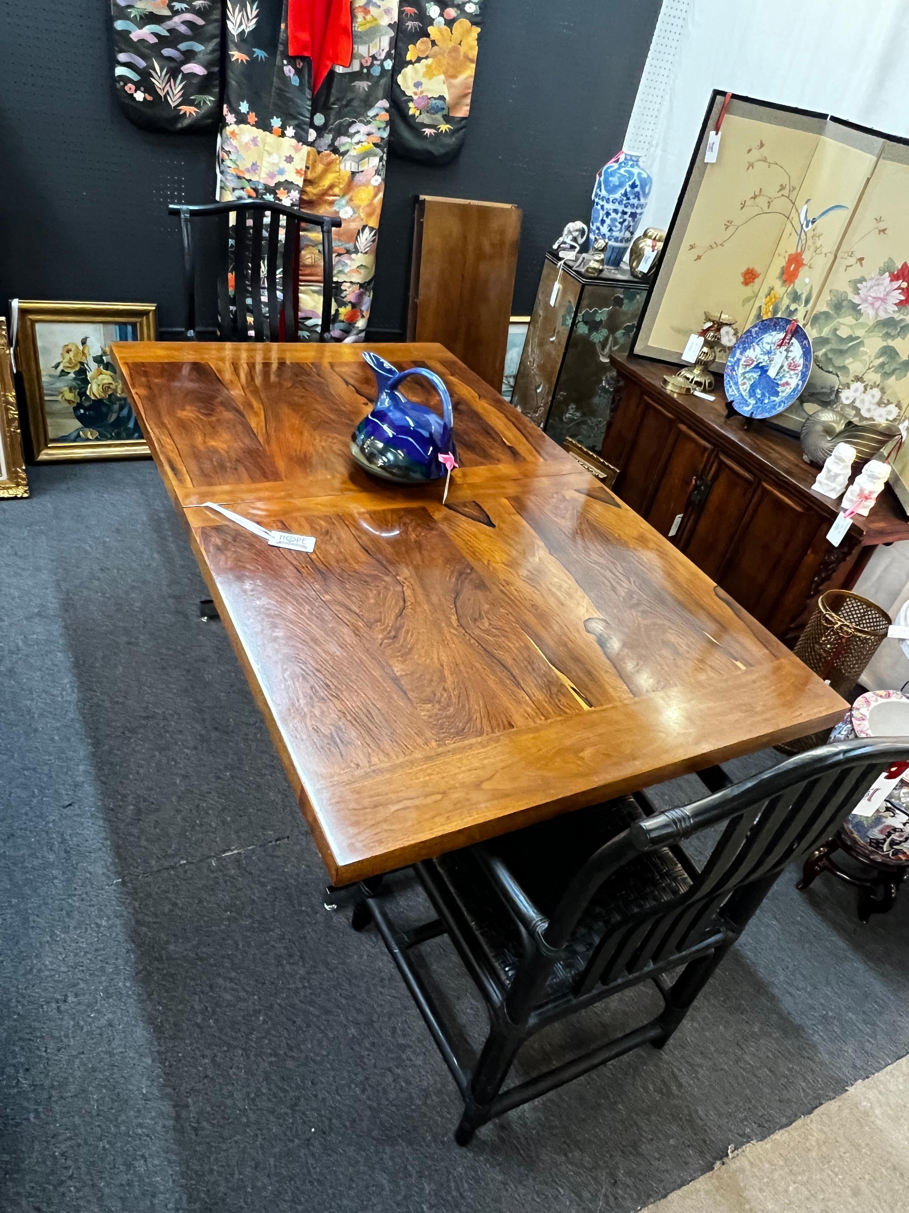 1970s Danish Rosewood Extension Dining Table Attributed to Milo Baughman In Good Condition In Fort Washington, MD
