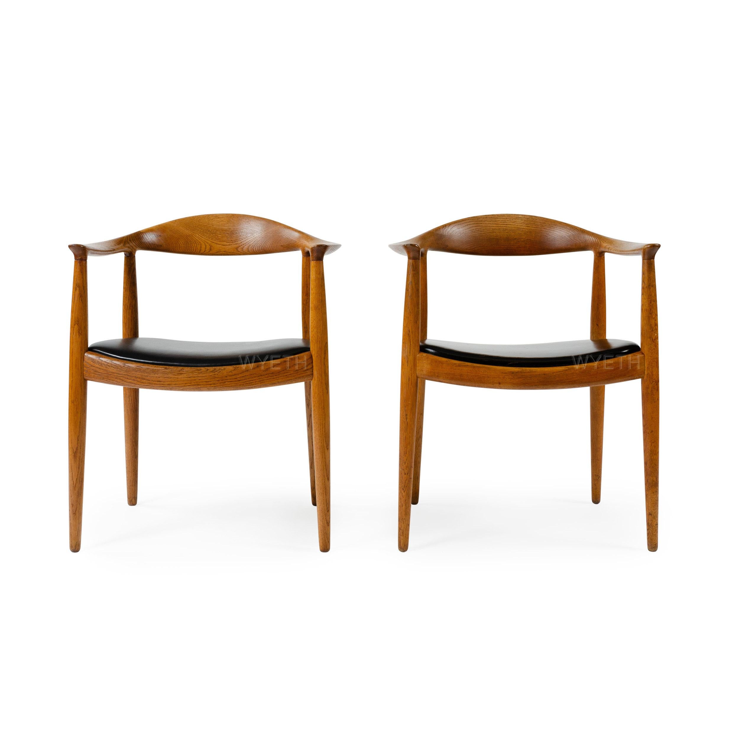 Dänischer runder Stuhl von Hans J. Wegner für Johannes Hansen, 1970er Jahre (Skandinavische Moderne) im Angebot