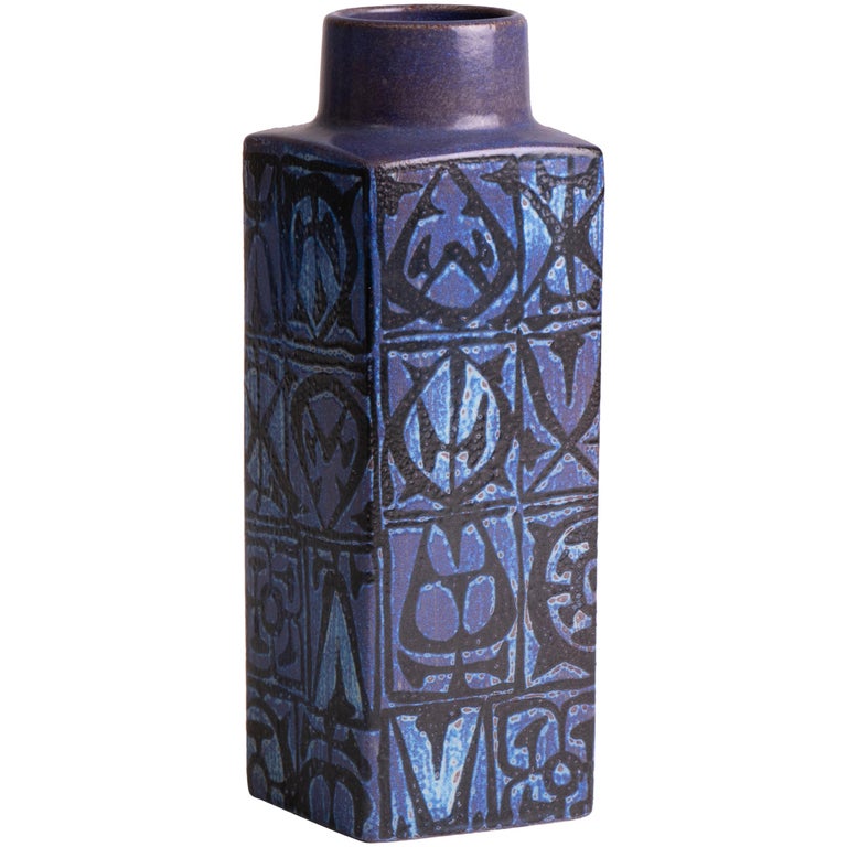 1970s Danish Scandinavian Nils Thorsson Royal Copenhagen Blue Baca Vase ...