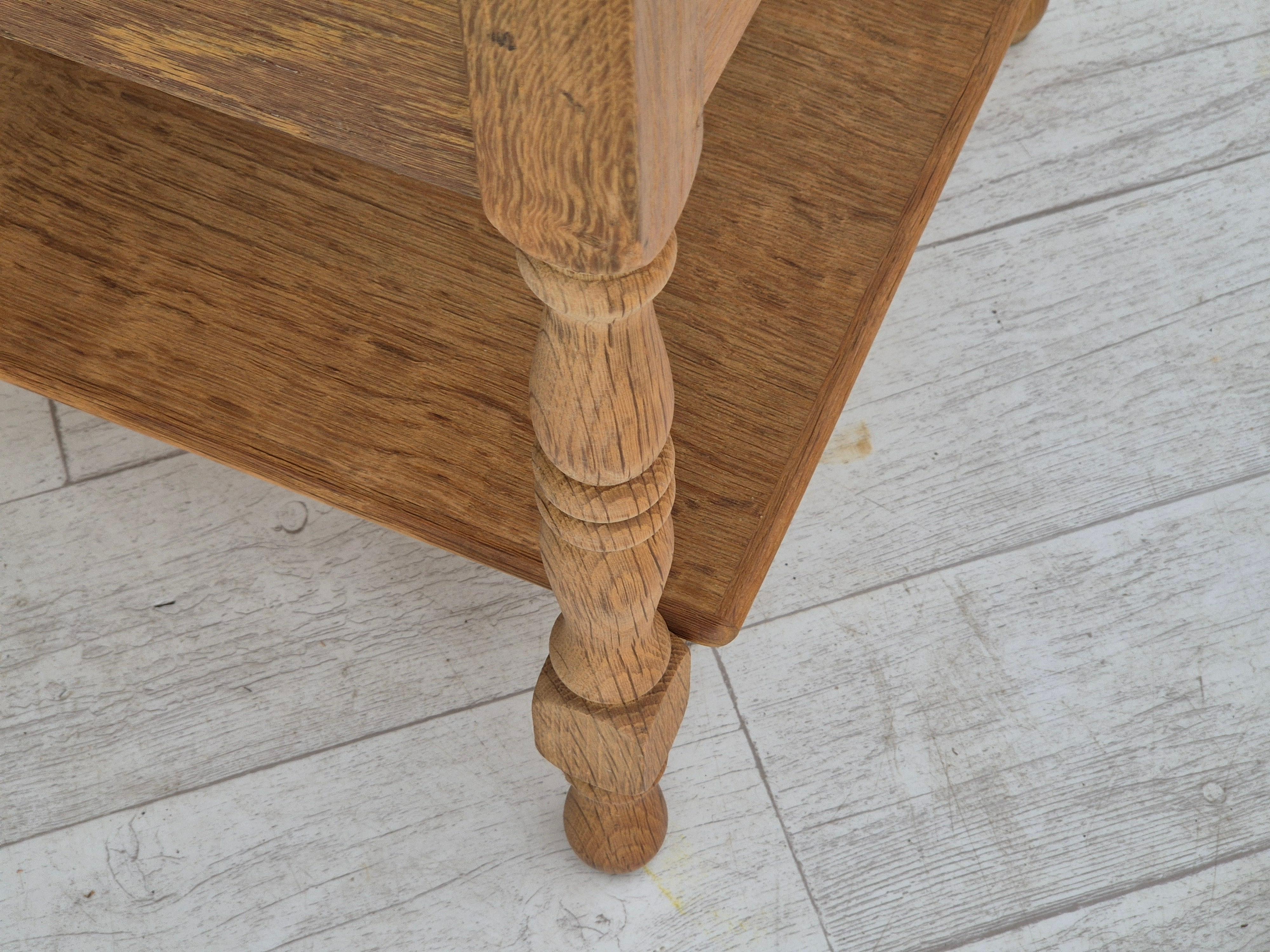 1970s, Danish sewing chest of drawers, solid oak wood, rattan. 5