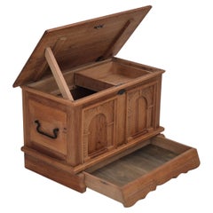 1970s, Danish side box with drawer, solid oak wood.