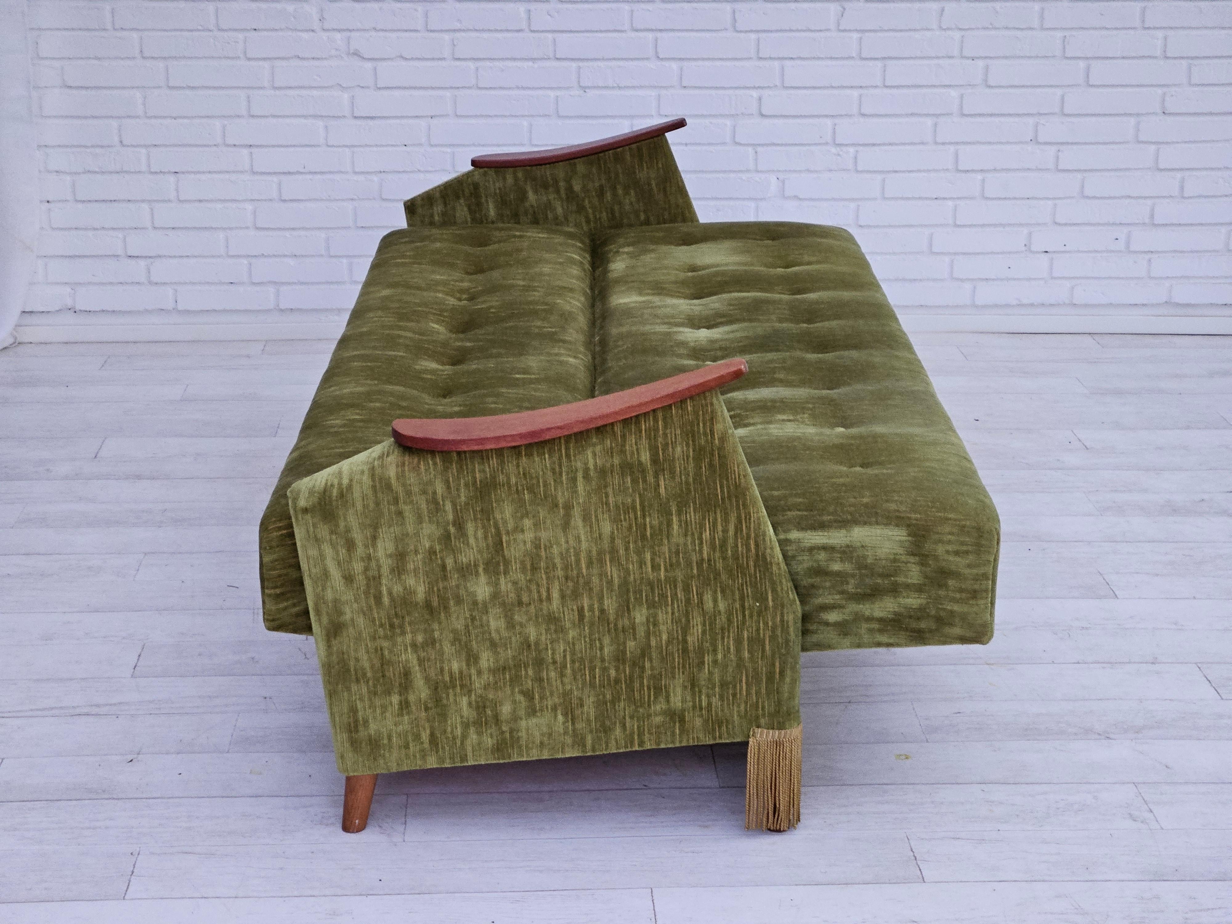 Late 20th Century 1970s, Danish sleeping foldable sofa, original very good condition. For Sale