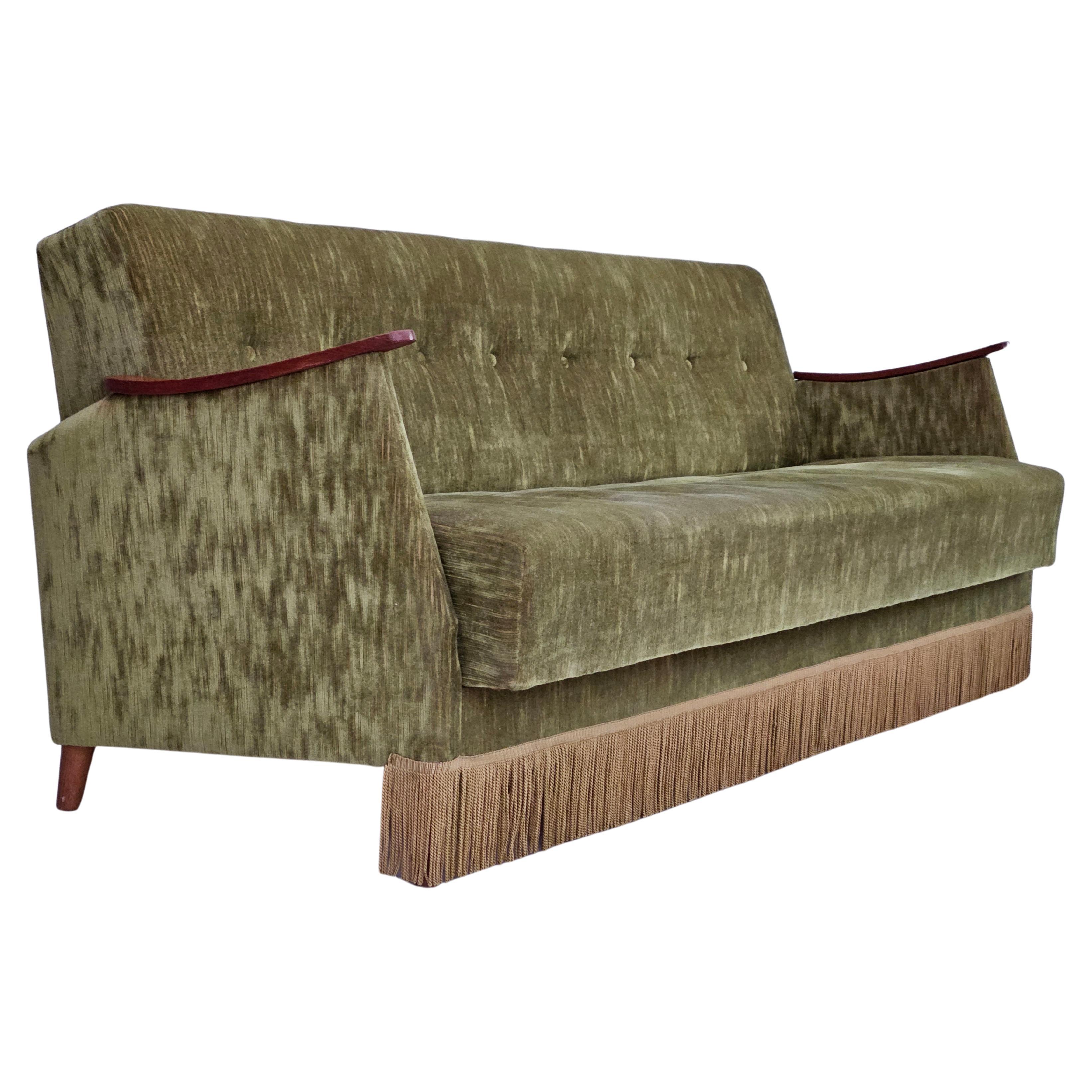 1970s, Danish sleeping foldable sofa, original very good condition. For Sale