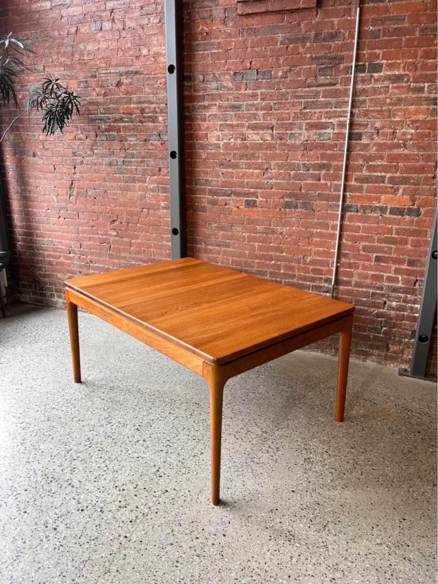 Teak 1970’s Danish solid teak dining table by Glostrup Møbelfabrik For Sale