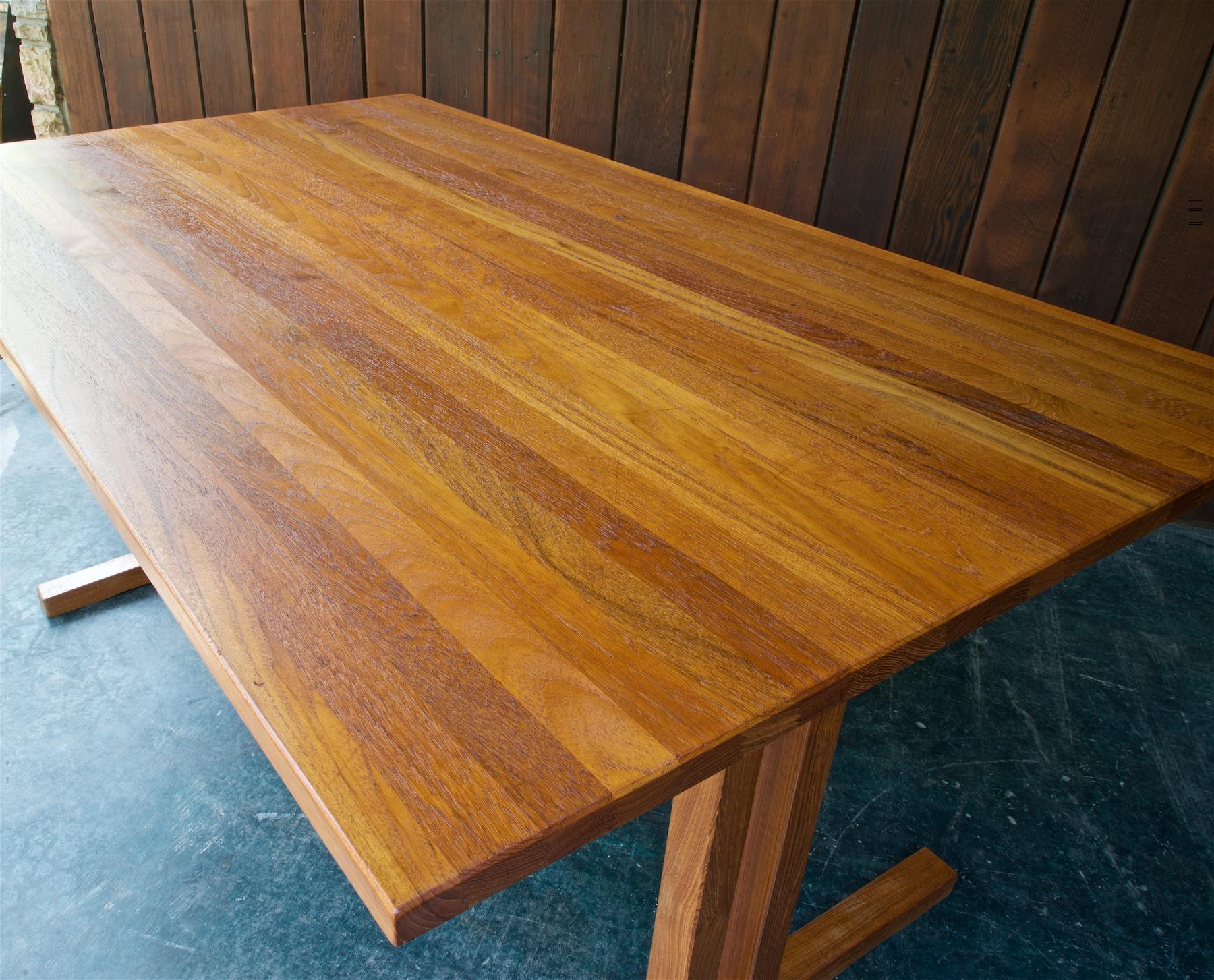 1960s Danish Solid Teak Shaker Desk Work Table Scandinavian Moller Perriand In Fair Condition In Hyattsville, MD
