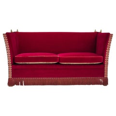 1970s, Danish "Spanish" sofa, original condition, furniture velour, ash wood.