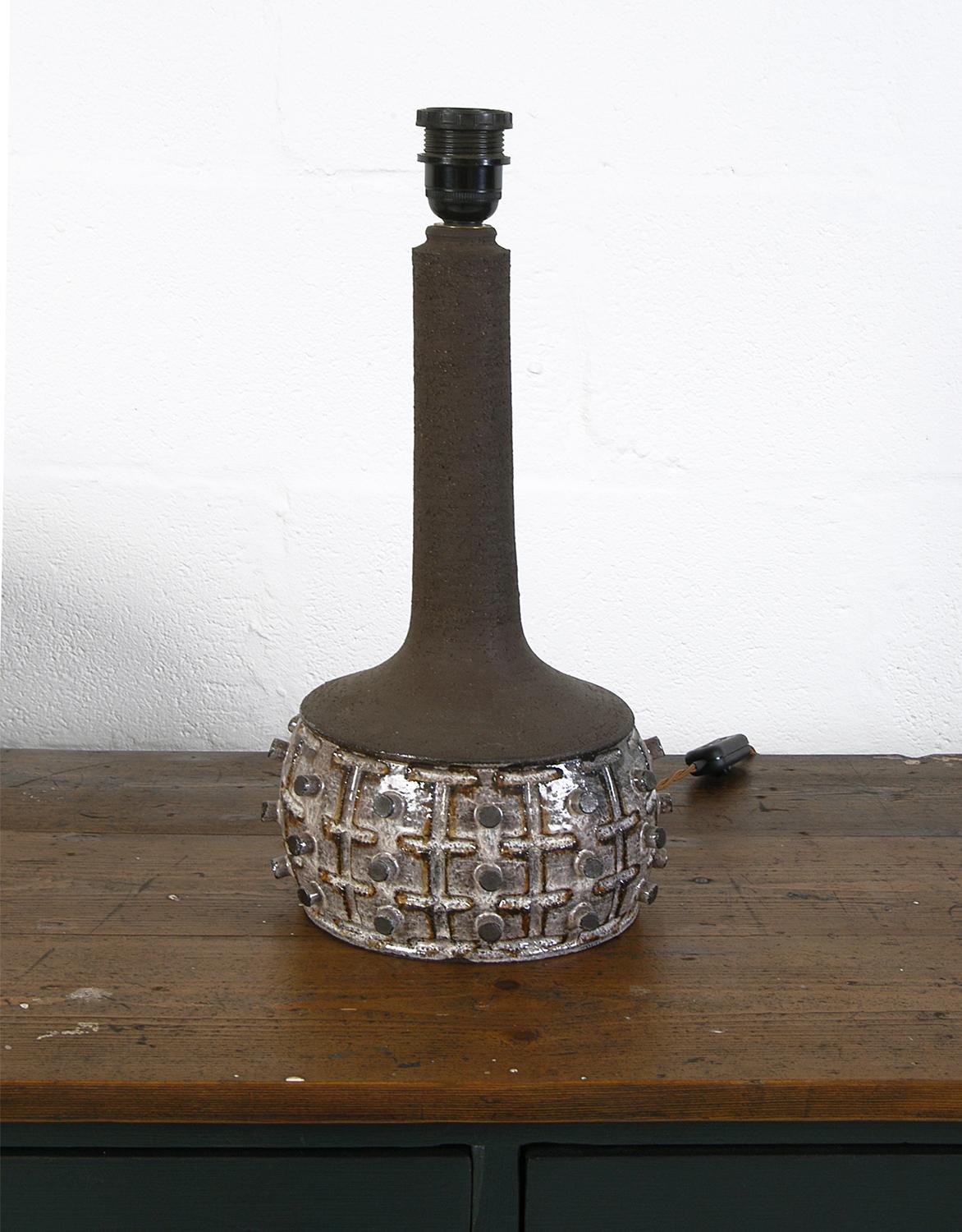 Late 20th Century 1970s Danish Stoneware Table Lamp Designed by Jette Helleroe for Axella Design