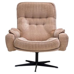 1970s, Danish swivel armchair, beige furniture fabric.