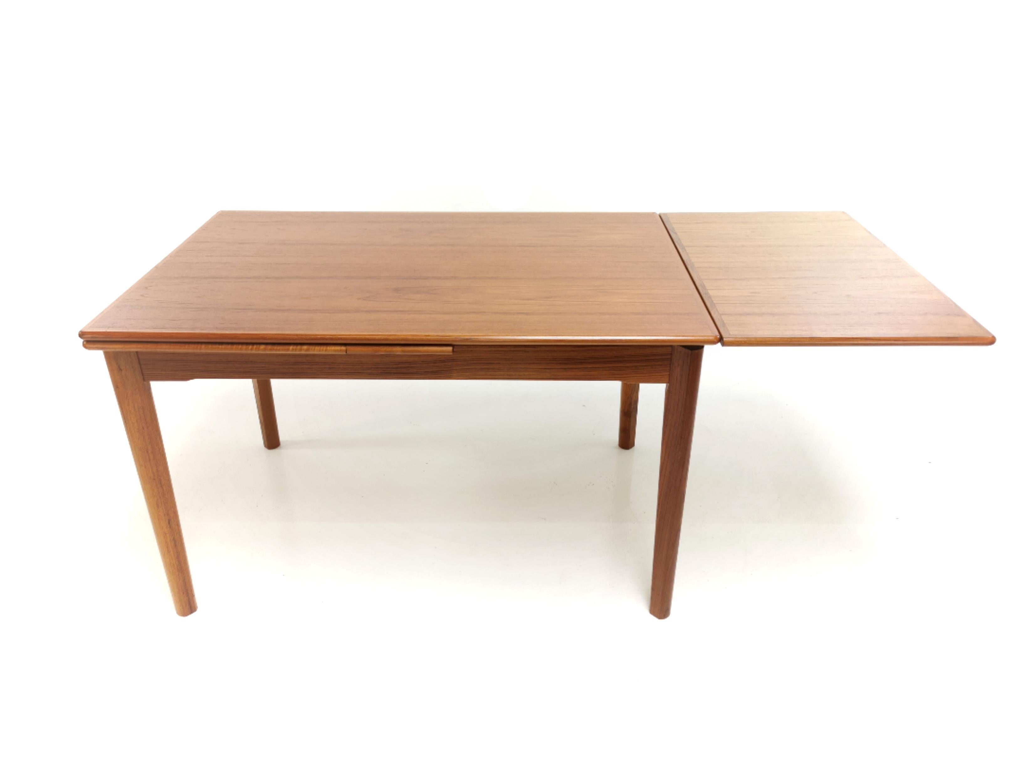 1970s Danish Teak Extending Dining Table by BRDR Furbo Midcentury 4