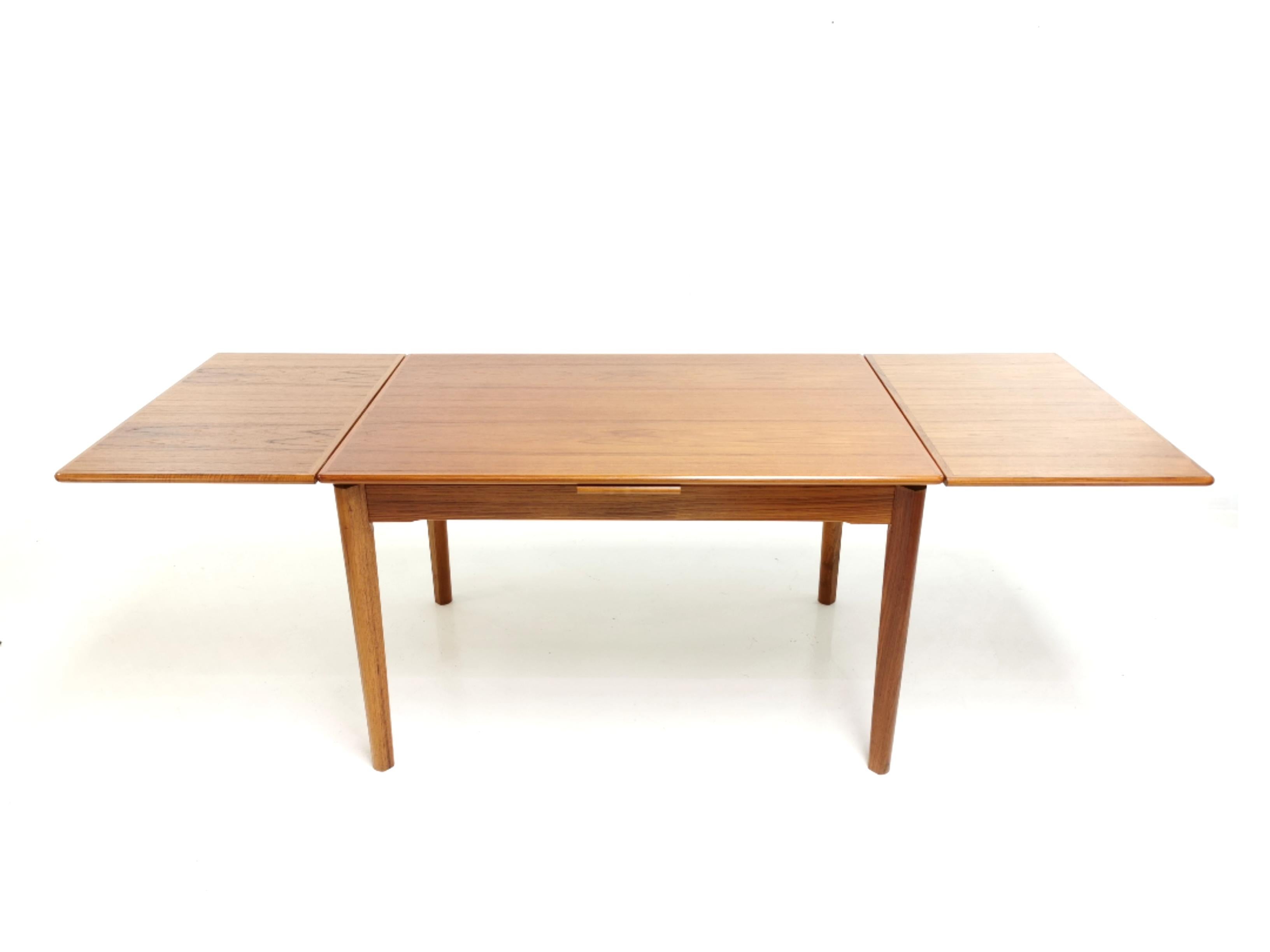 1970s Danish Teak Extending Dining Table by BRDR Furbo Midcentury 5