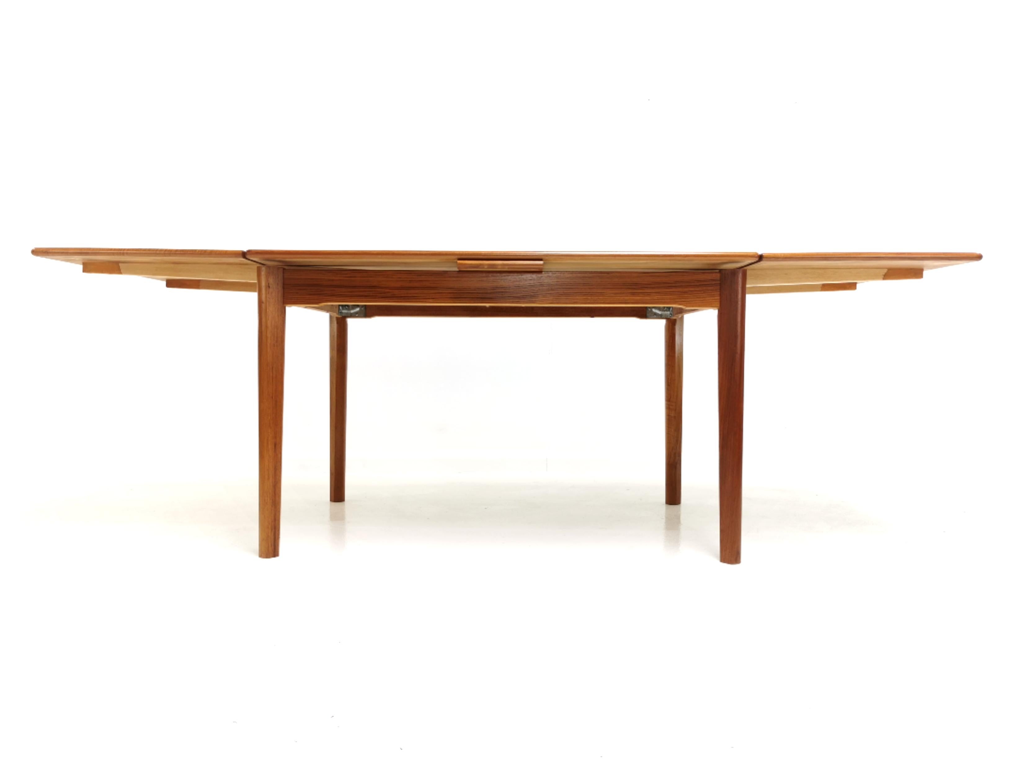 20th Century 1970s Danish Teak Extending Dining Table by BRDR Furbo Midcentury For Sale