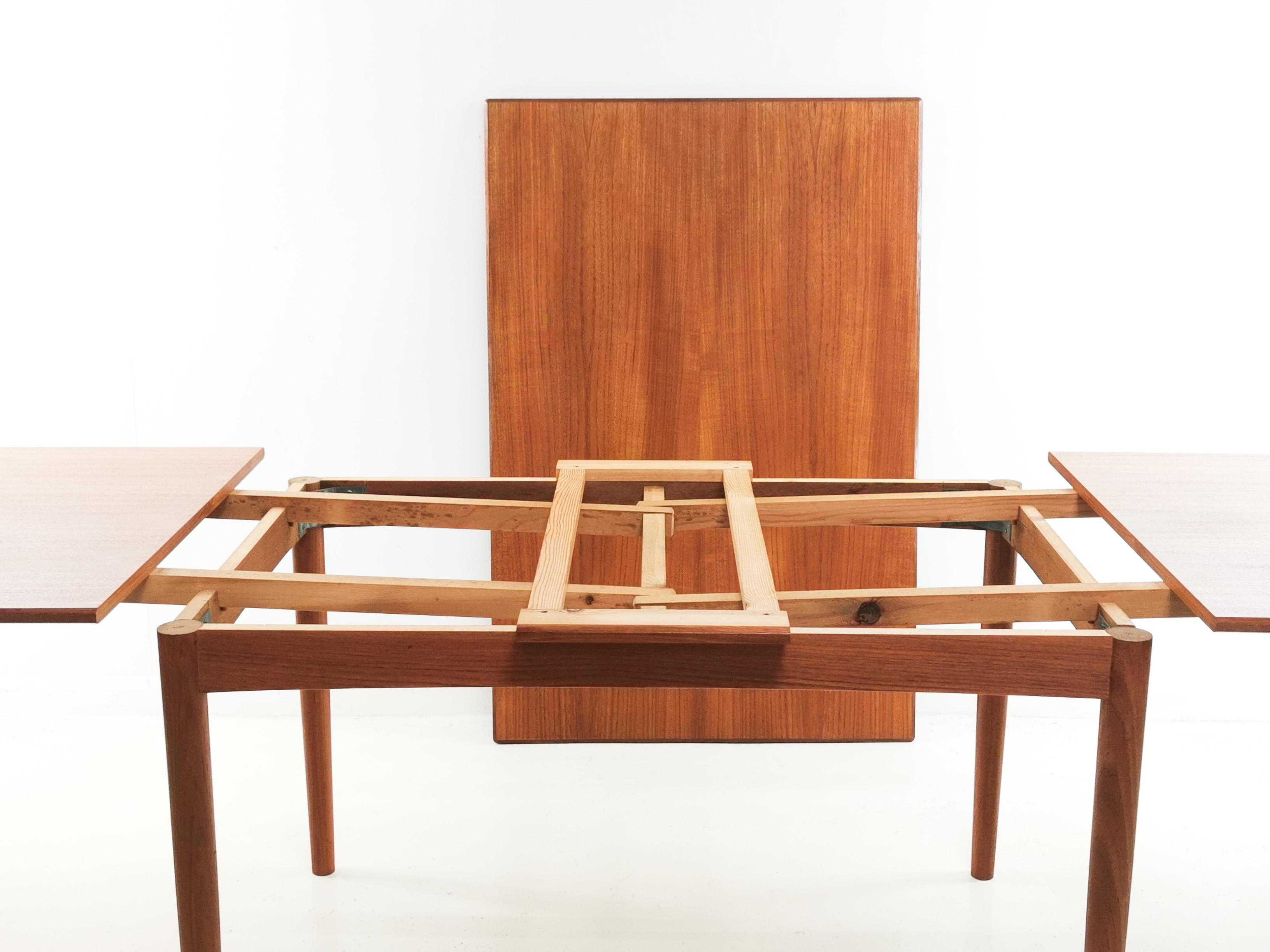 Mid-Century Modern 1970s Danish Teak Extending Dining Table by Clausen & Son Midcentury