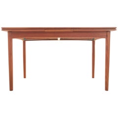 1970s Danish Teak Extending Dining Table by Clausen & Son Midcentury