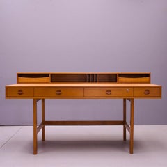 1970s Danish Teak Flip-Top Partner Desk Peter Lovig Nielsen Dansk