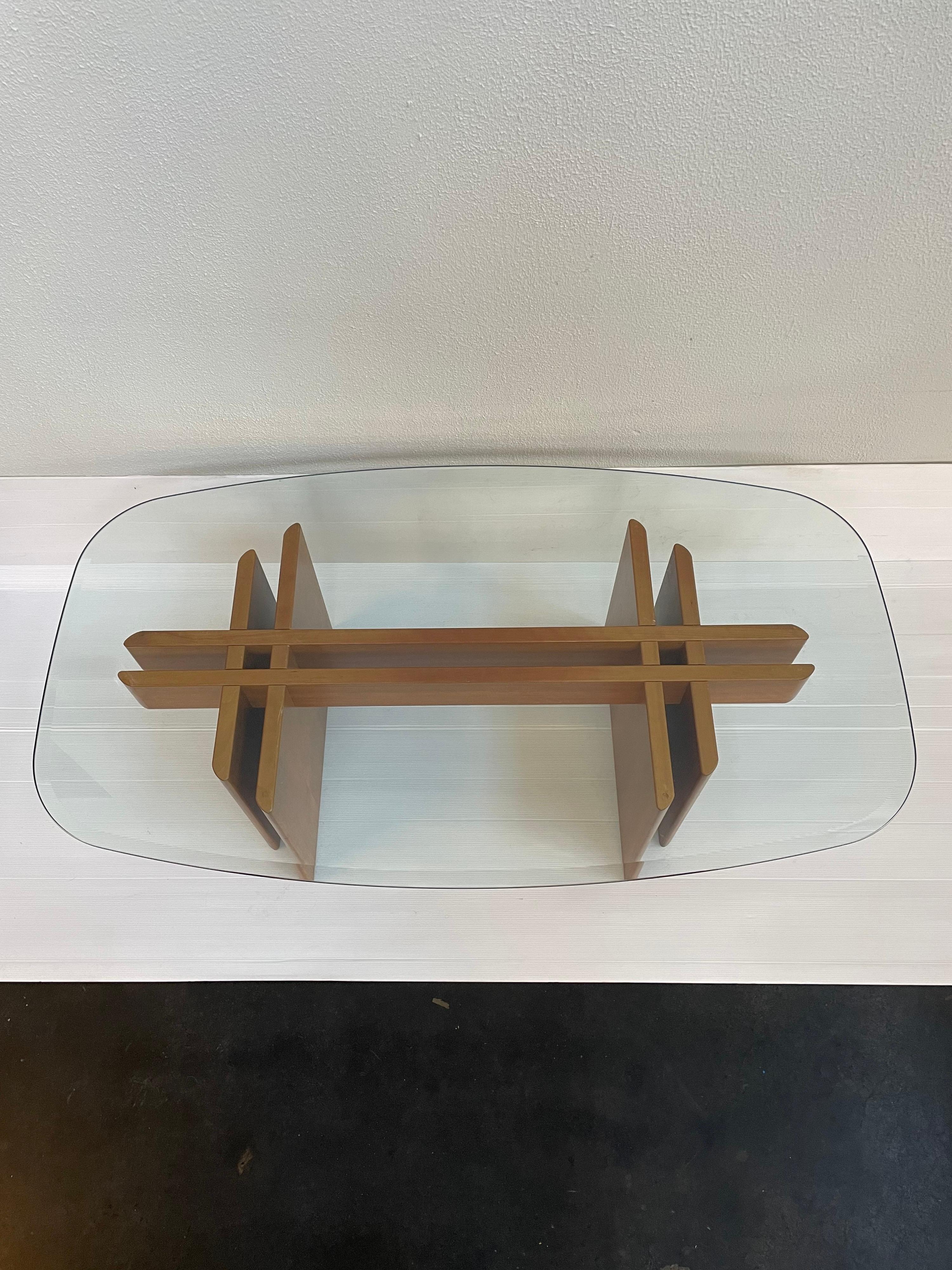 Mid-Century Modern 1970s Danish Teak Glass Coffee Table by Gustav Gaarde for Trekanten Hestbaek