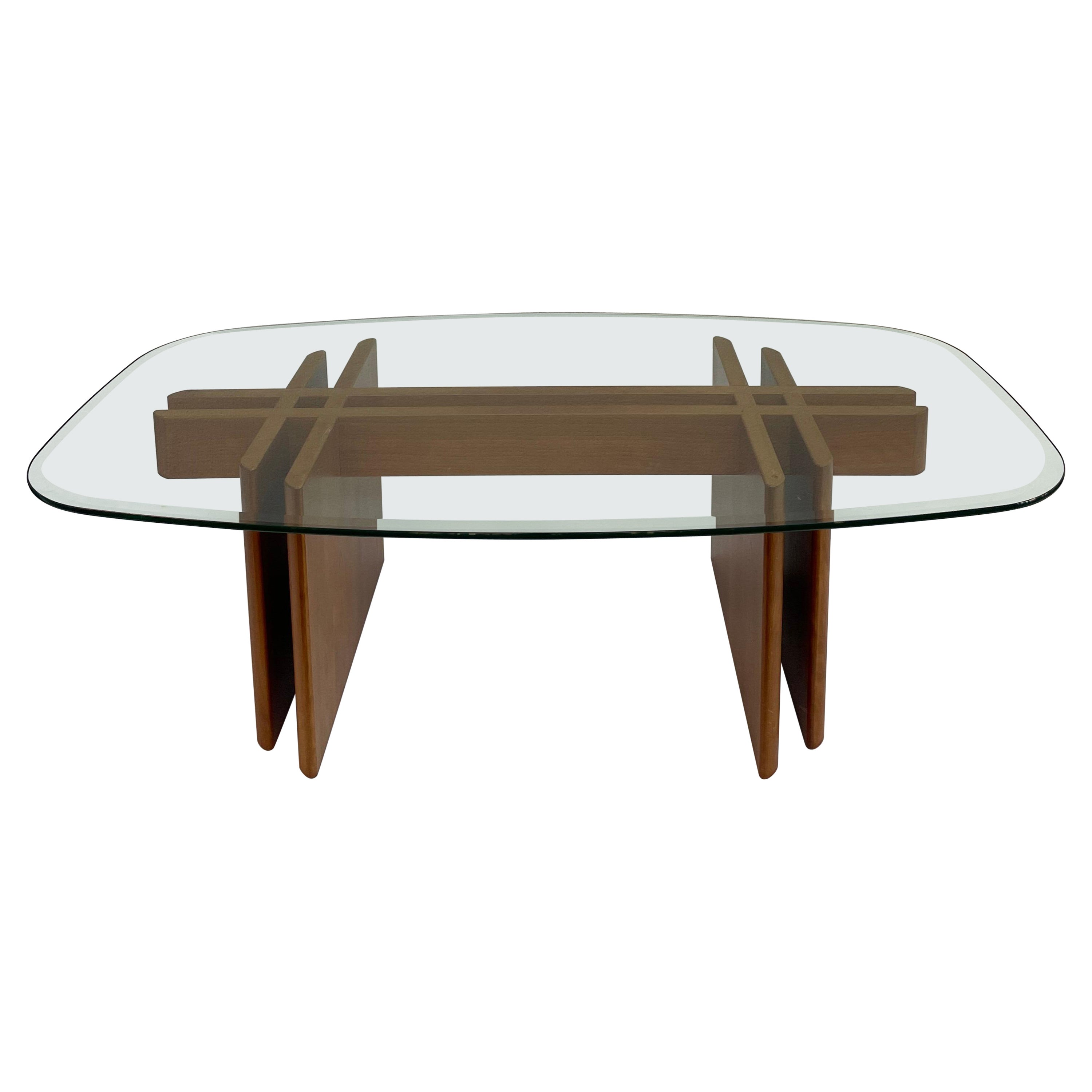table basse danoise des années 1970 en teck et verre par Gustav Gaarde pour Trekanten Hestbaek