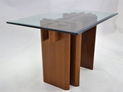 Dänischer Beistelltisch mit Glasplatte aus Teakholz:: Gustav Gaarde für Trekanten Hestbæk:: 1970er Jahre