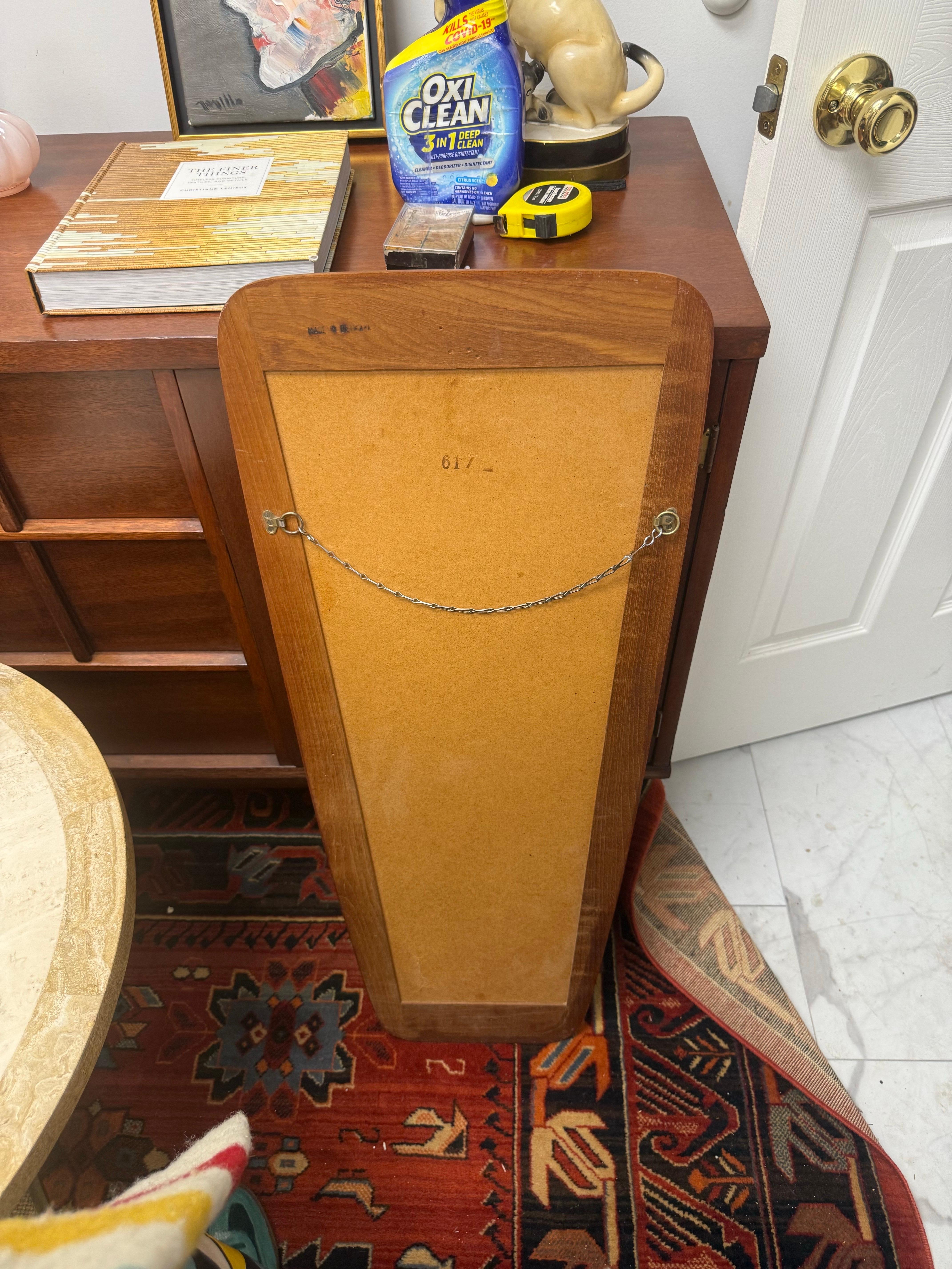 Mid-Century moderno Specchio d'ingresso in teak danese del 1970 in vendita