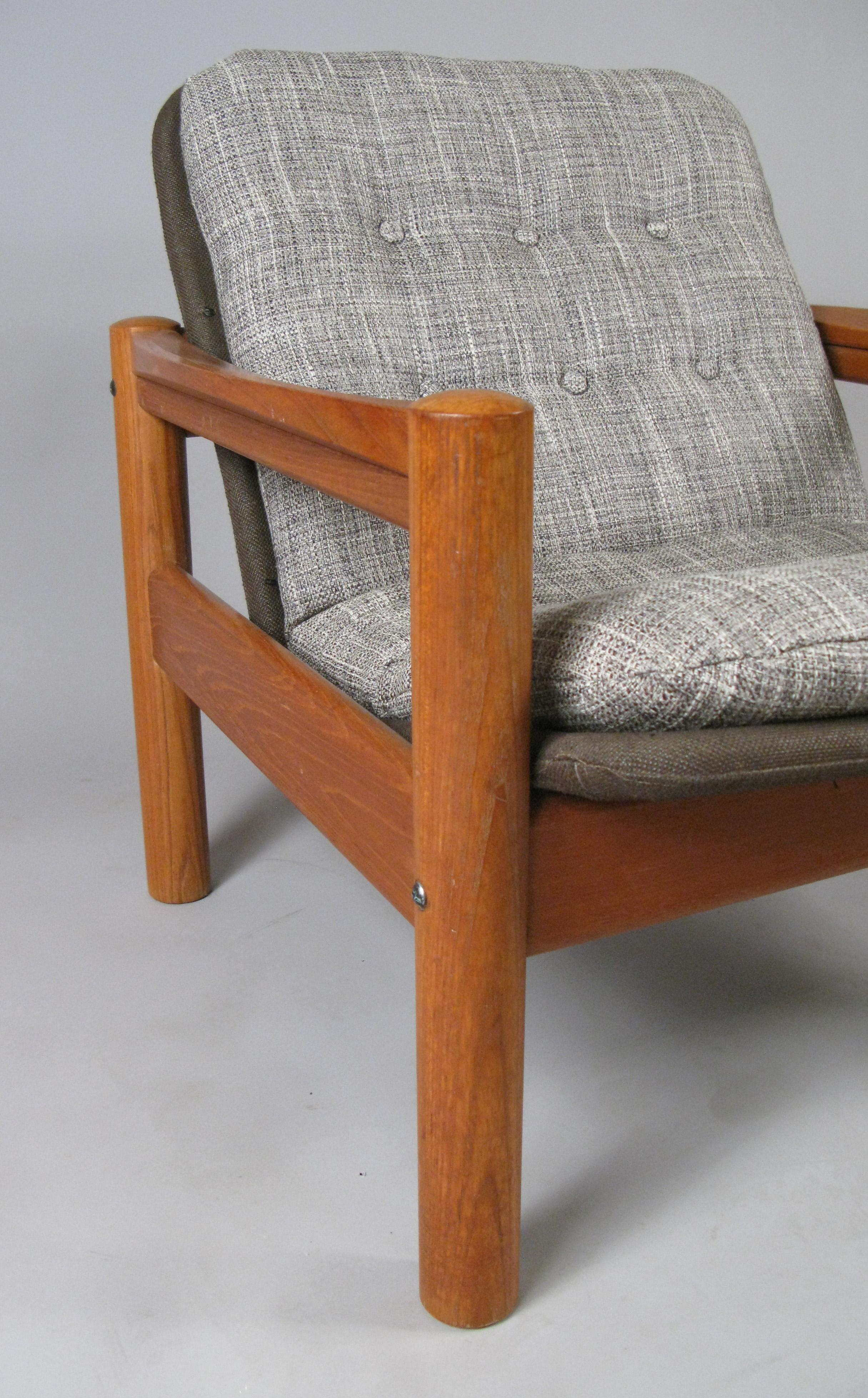 Mid-Century Modern 1970s Danish Teak Lounge Chair by Domino Møbler