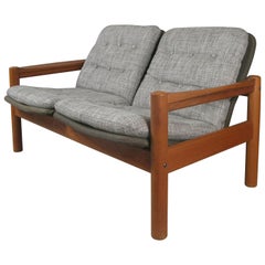 1970s Danish Teak Settee by Domino Mobler