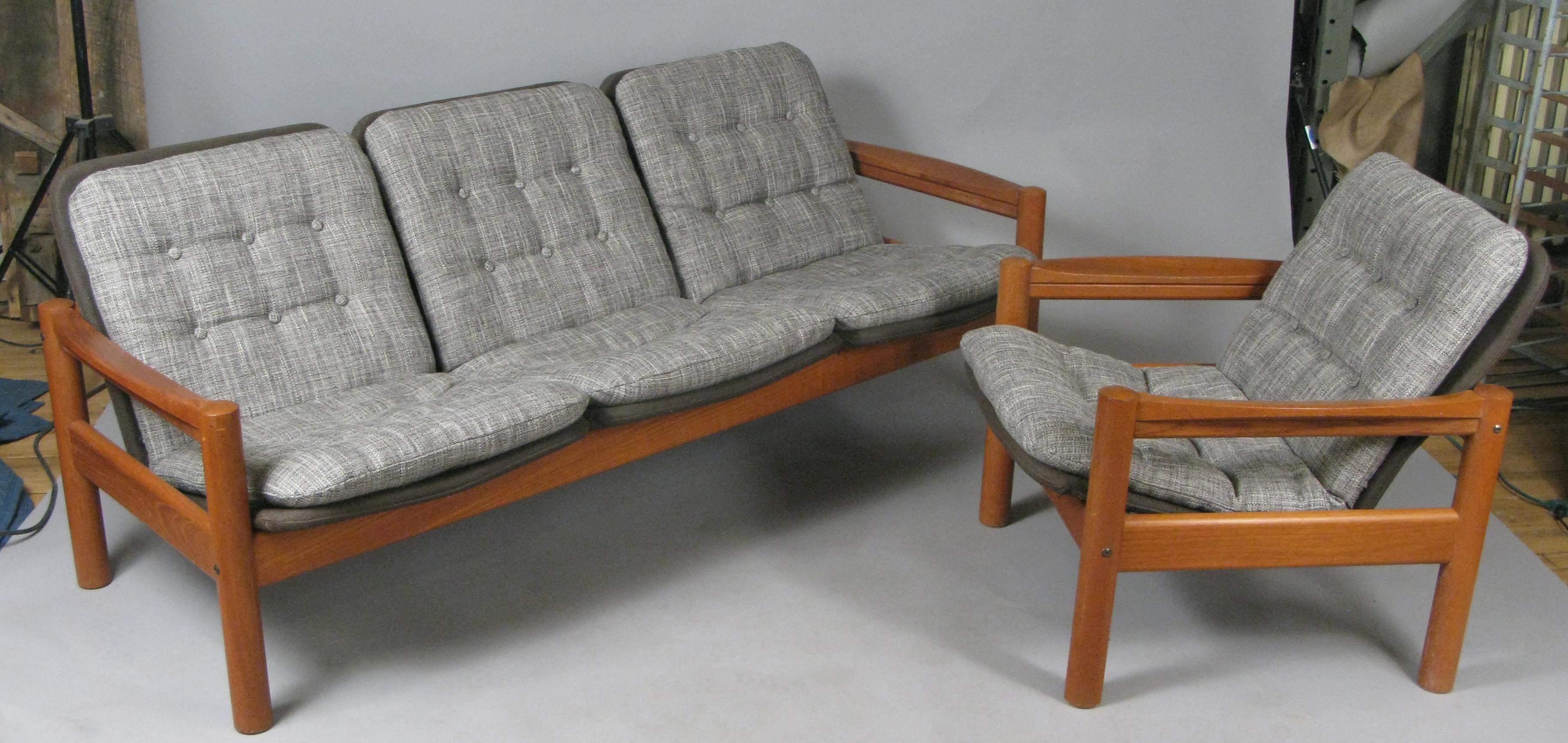 Mid-Century Modern 1970s Danish Teak Sofa by Domino Mobler