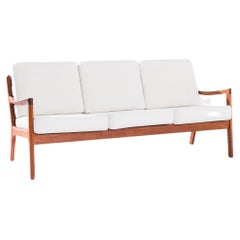 1970s Danish Teak Sofa with Upholstered Seat and Back