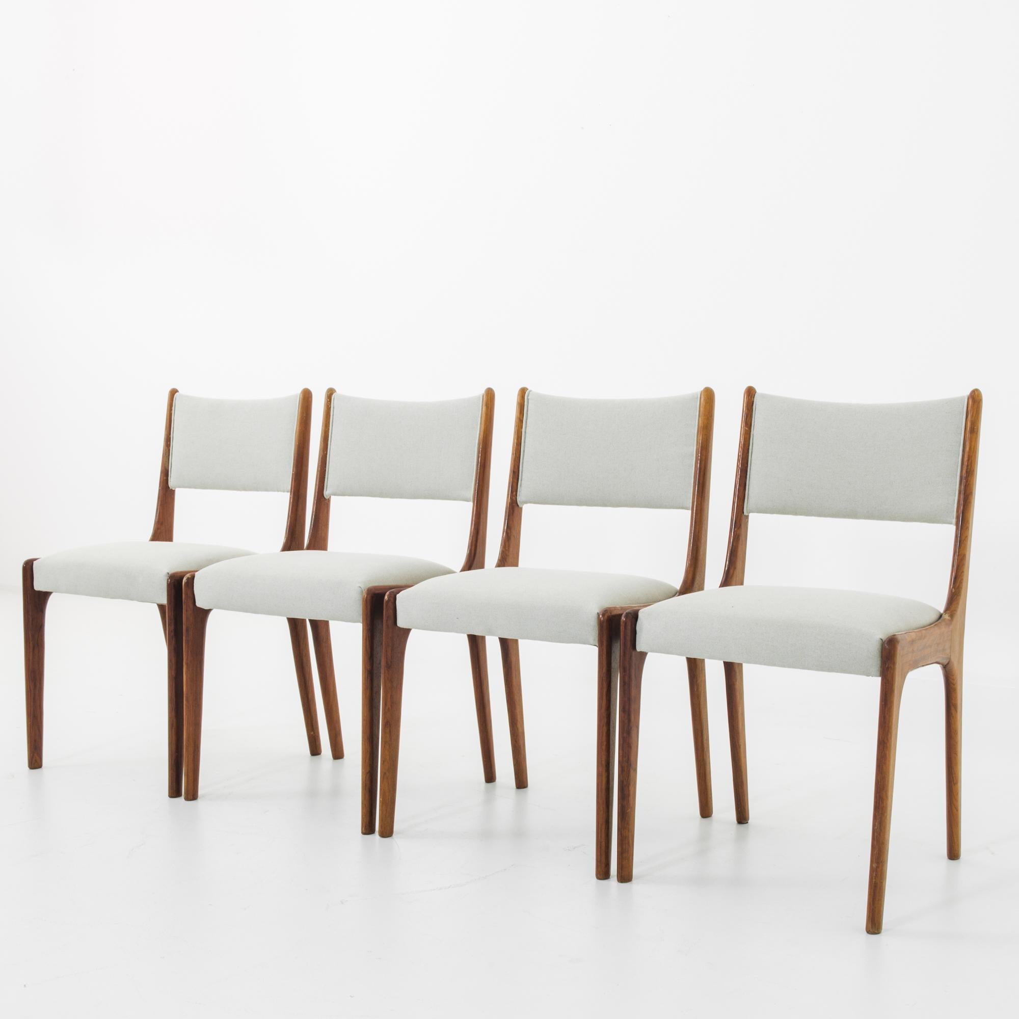 Scandinavian Modern 1970s Danish Teak Upholstered Dining Chairs, Set of Four