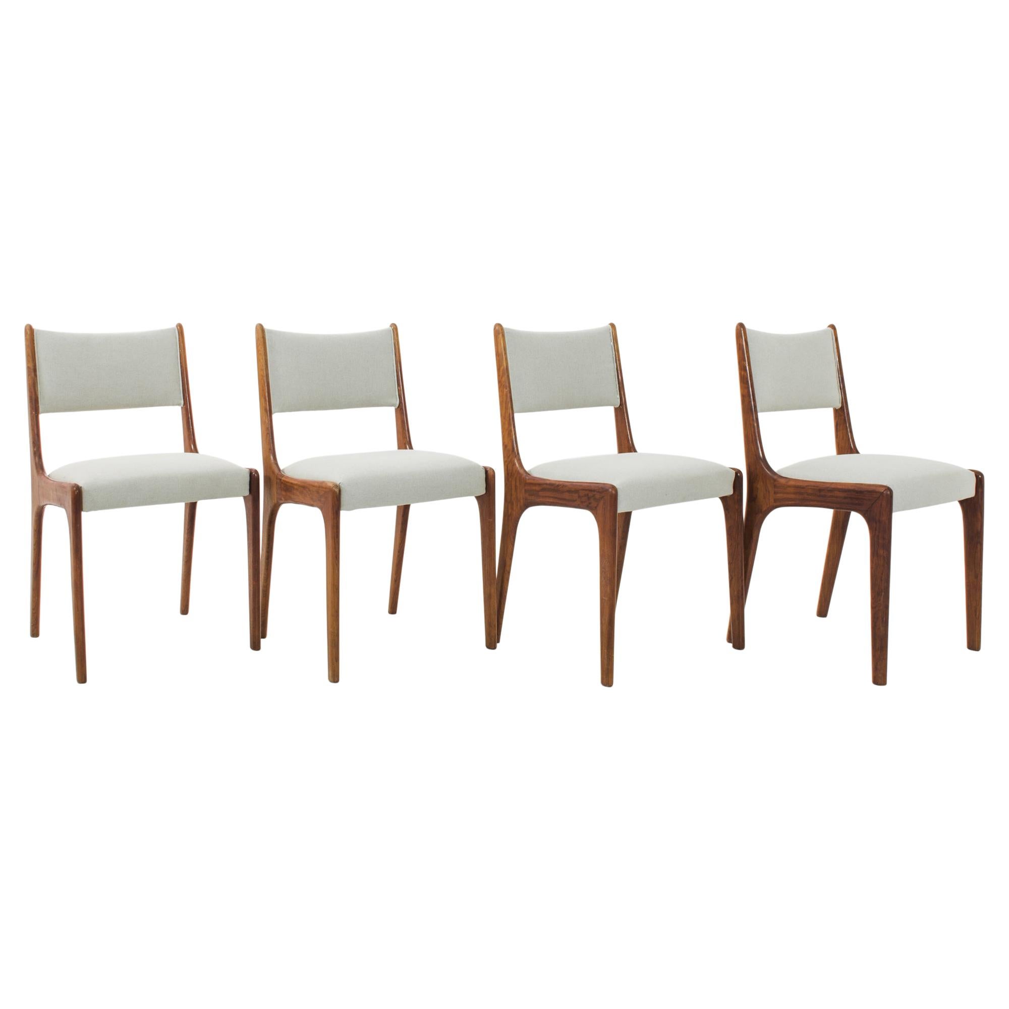 1970s Danish Teak Upholstered Dining Chairs, Set of Four