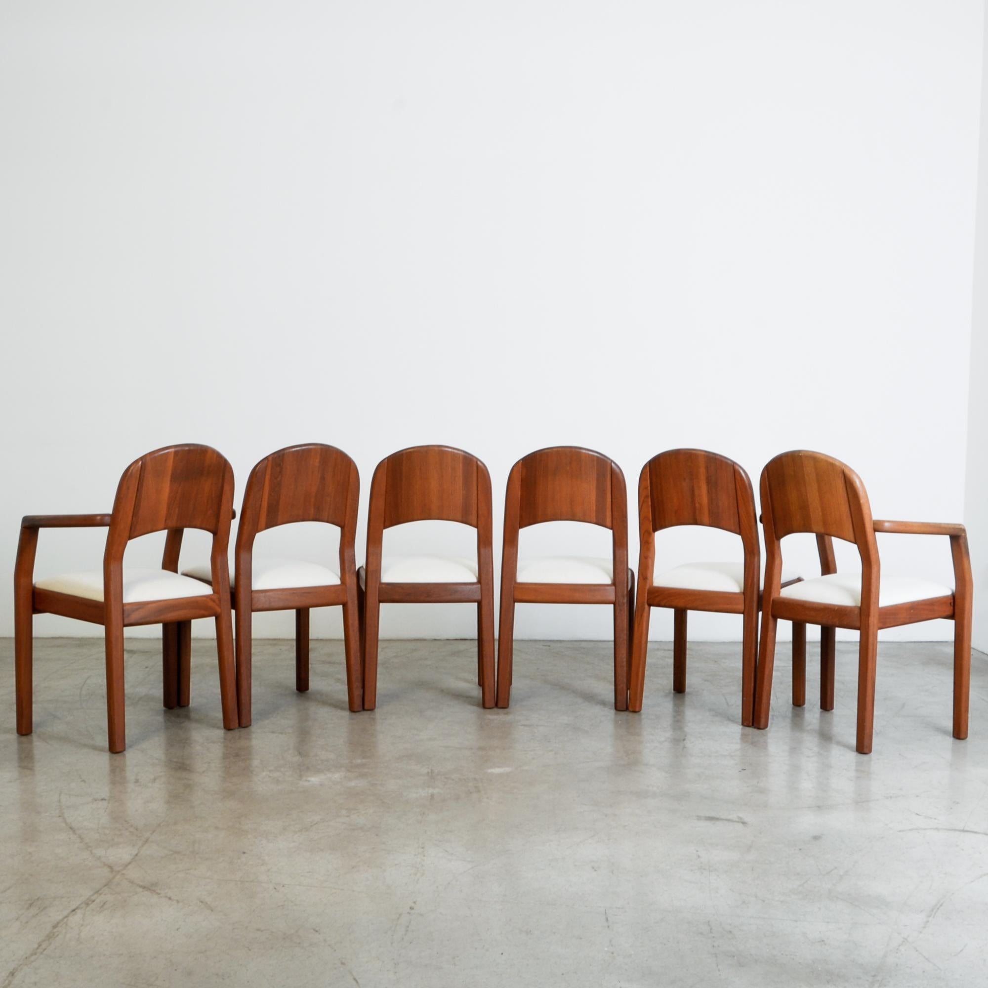 1970s Danish Teak Upholstered Dining Chairs, Set of Six In Good Condition In High Point, NC
