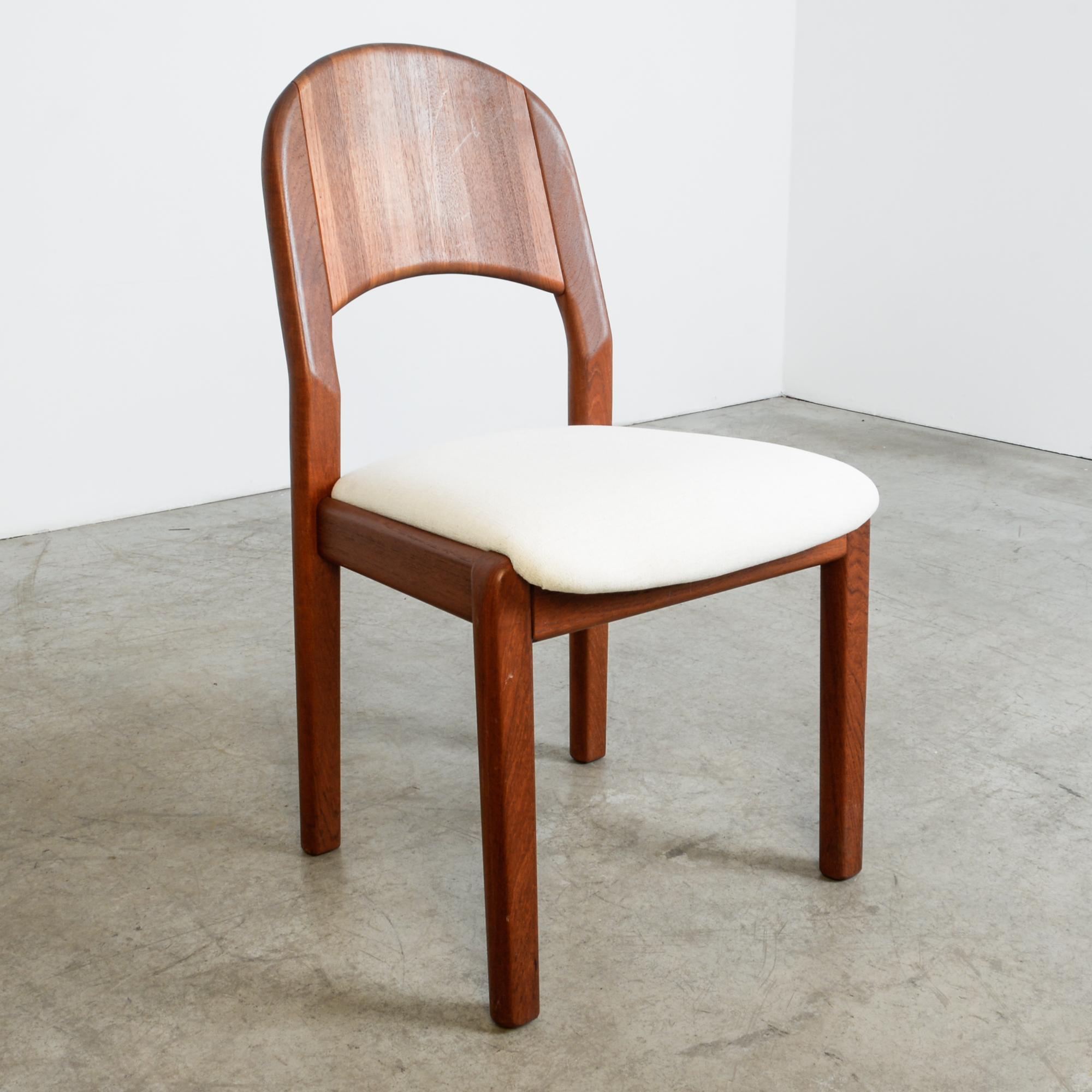 Fabric 1970s Danish Teak Upholstered Dining Chairs, Set of Six