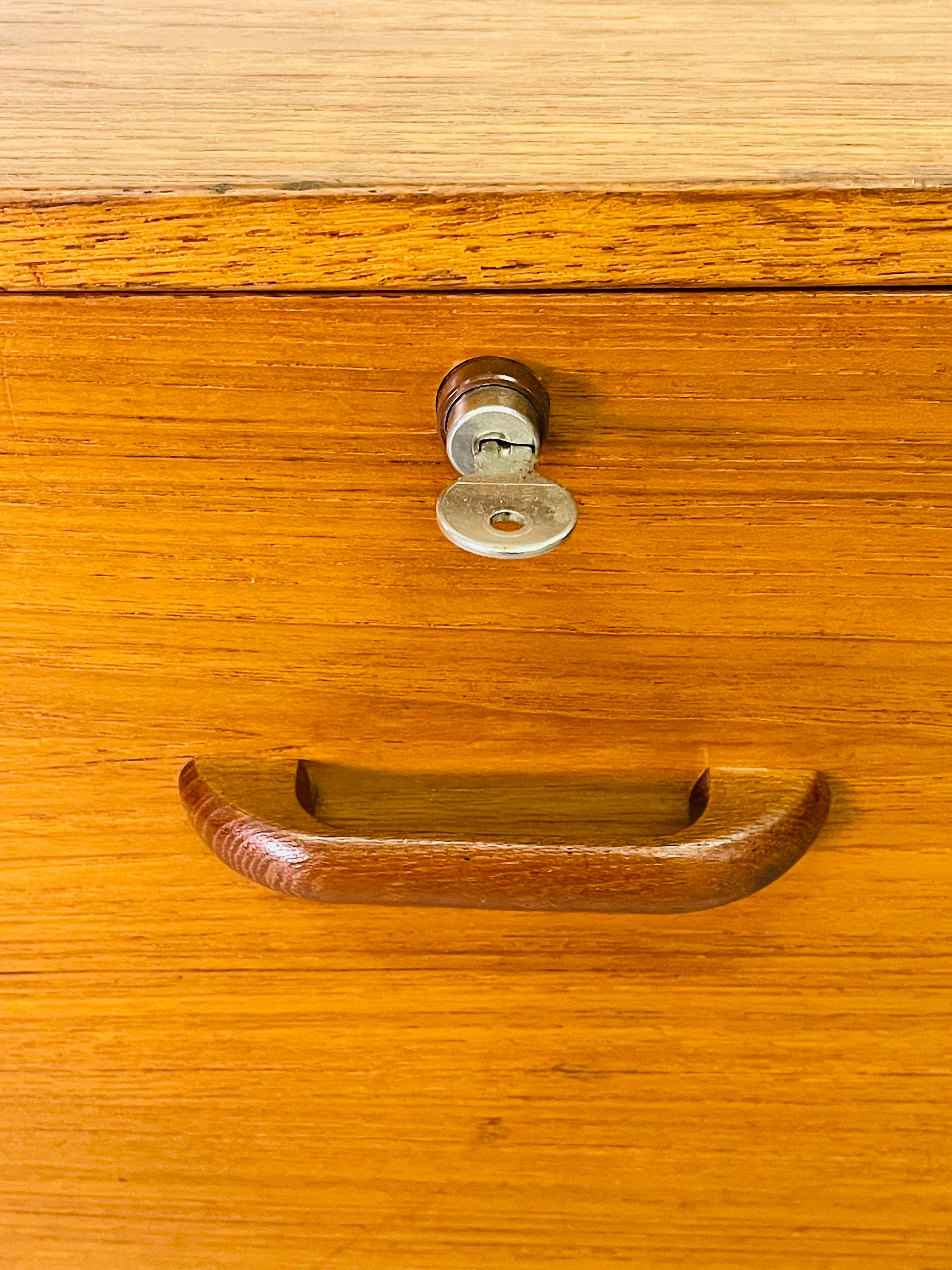 1970s Danish Teak Wood Filing Cabinet In Good Condition In Amherst, NH