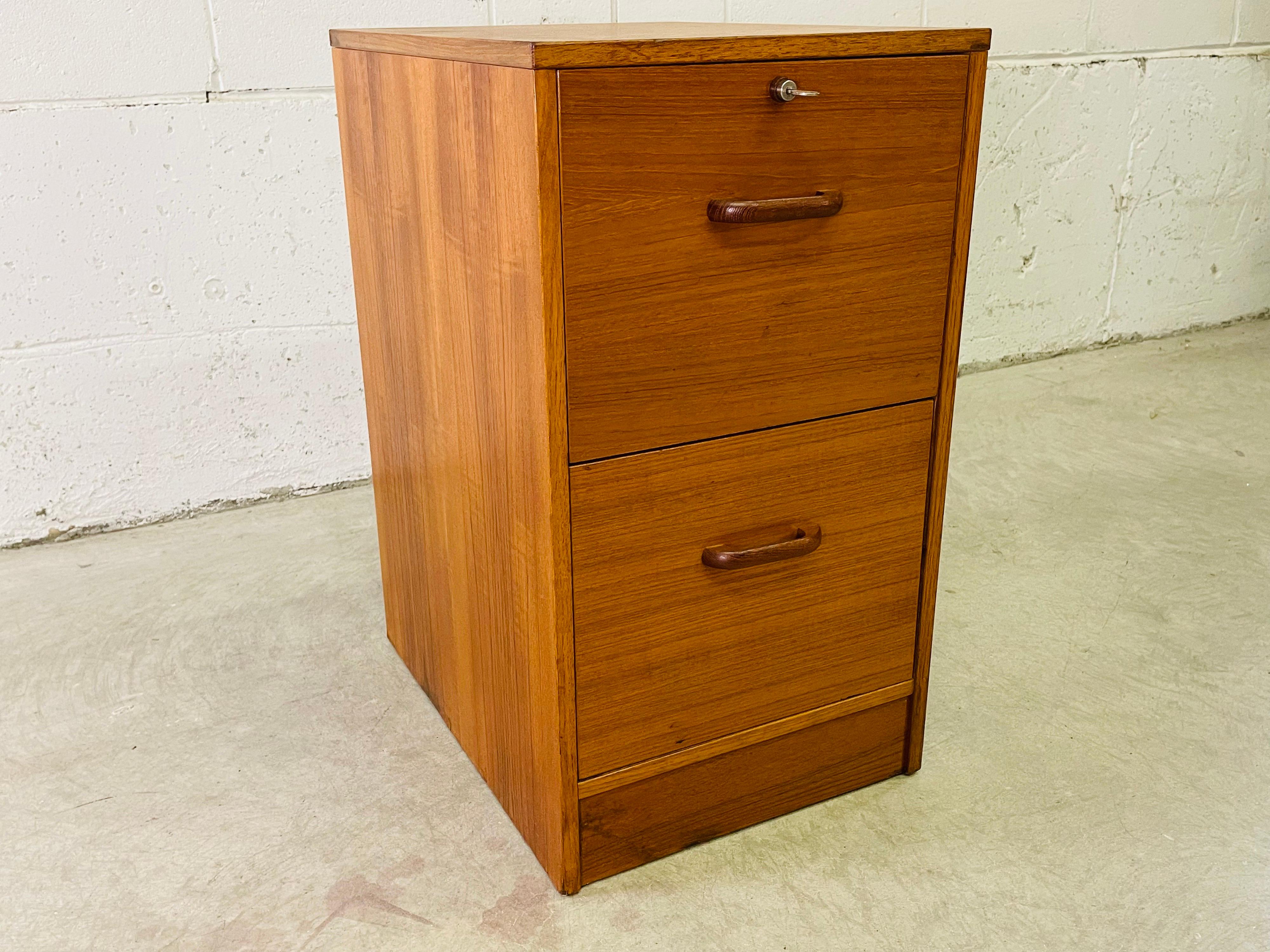 20th Century 1970s Danish Teak Wood Filing Cabinet