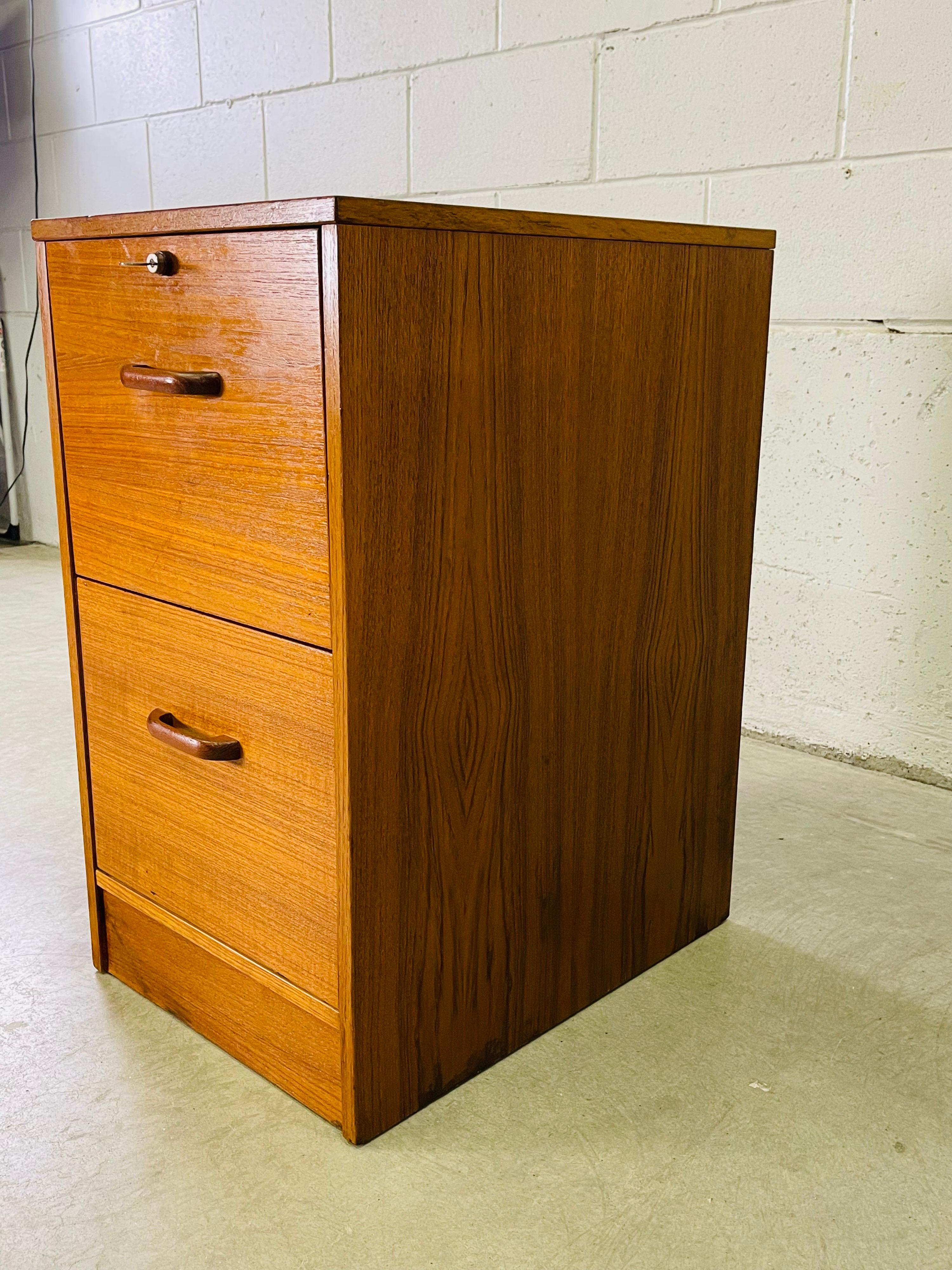 1970s Danish Teak Wood Filing Cabinet 1