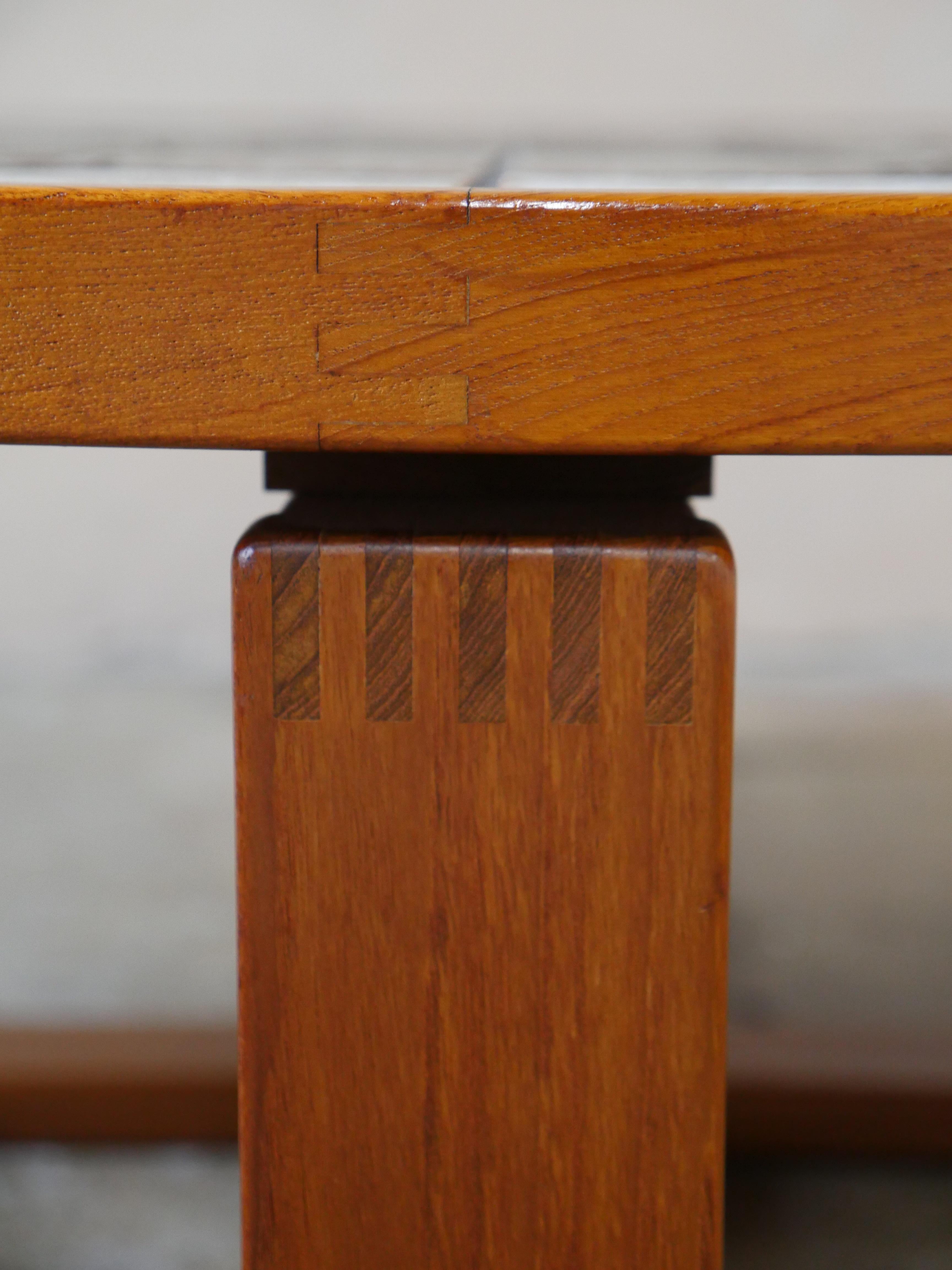 1970s Danish Tile-Top & Teak Brutalist Coffee Table by Trioh Møbelfabrik For Sale 6