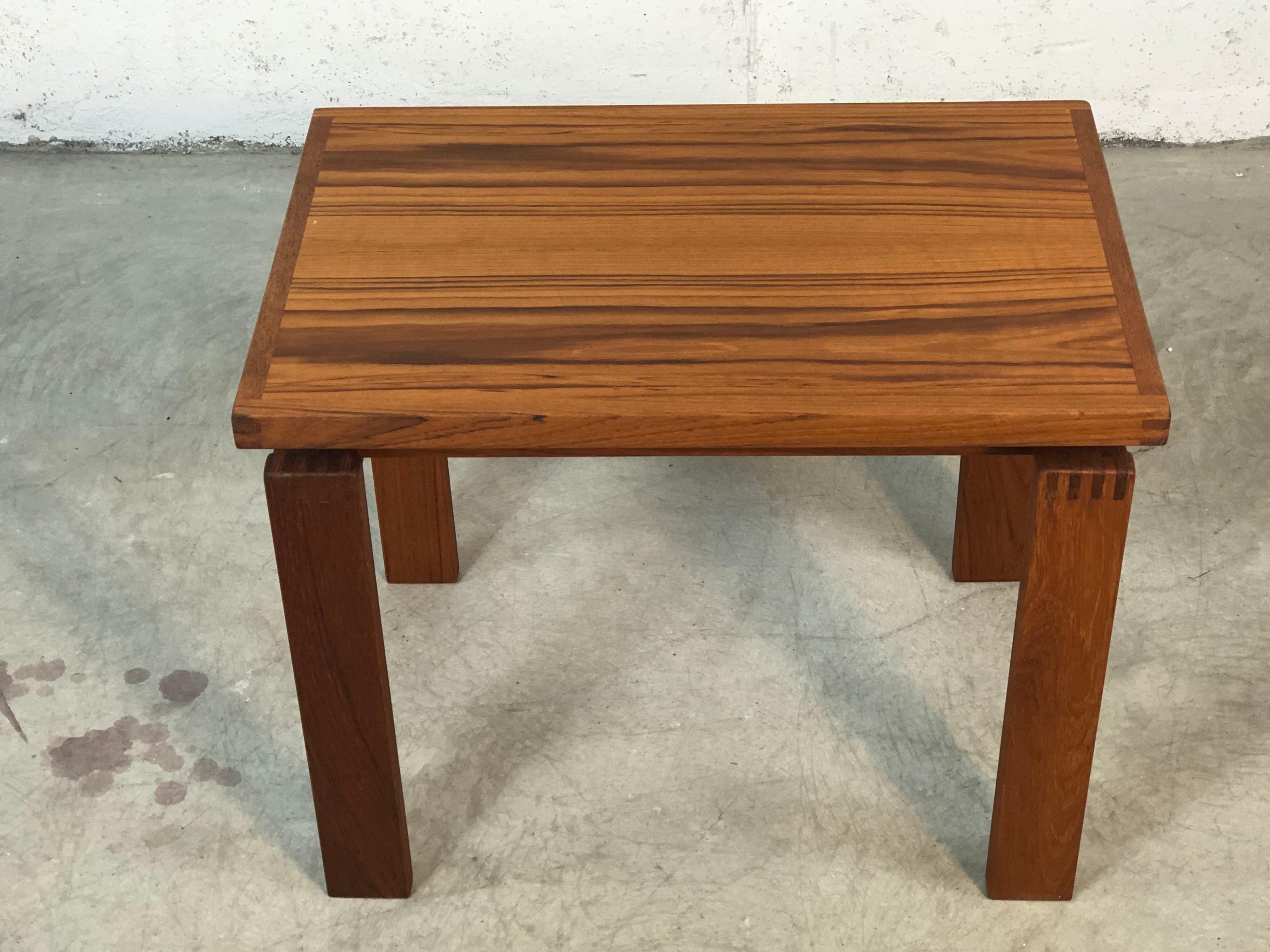 1970s Danish Trioh Teak Side Table In Good Condition For Sale In Amherst, NH