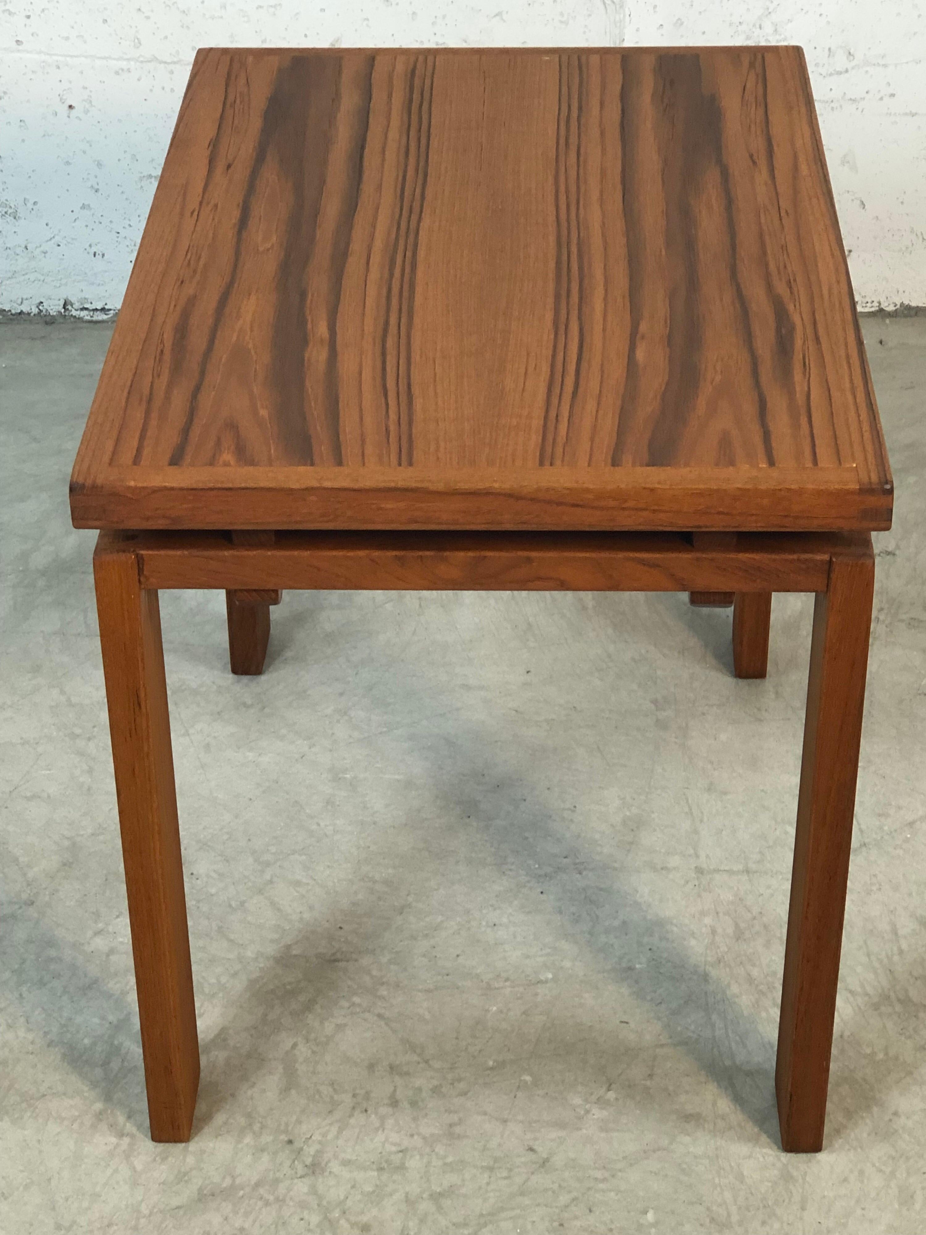 20th Century 1970s Danish Trioh Teak Side Table For Sale