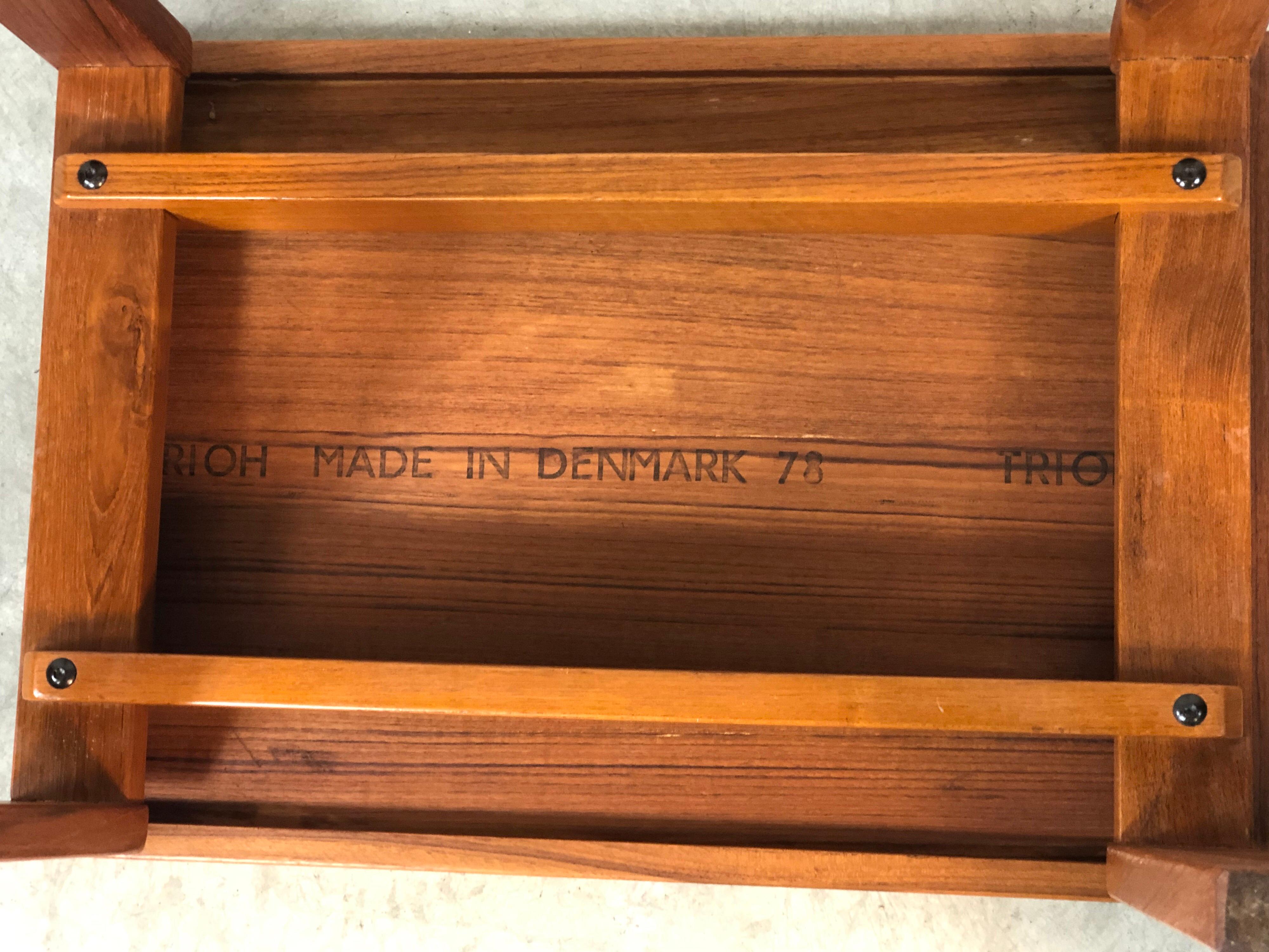 1970s Danish Trioh Teak Side Table For Sale 2