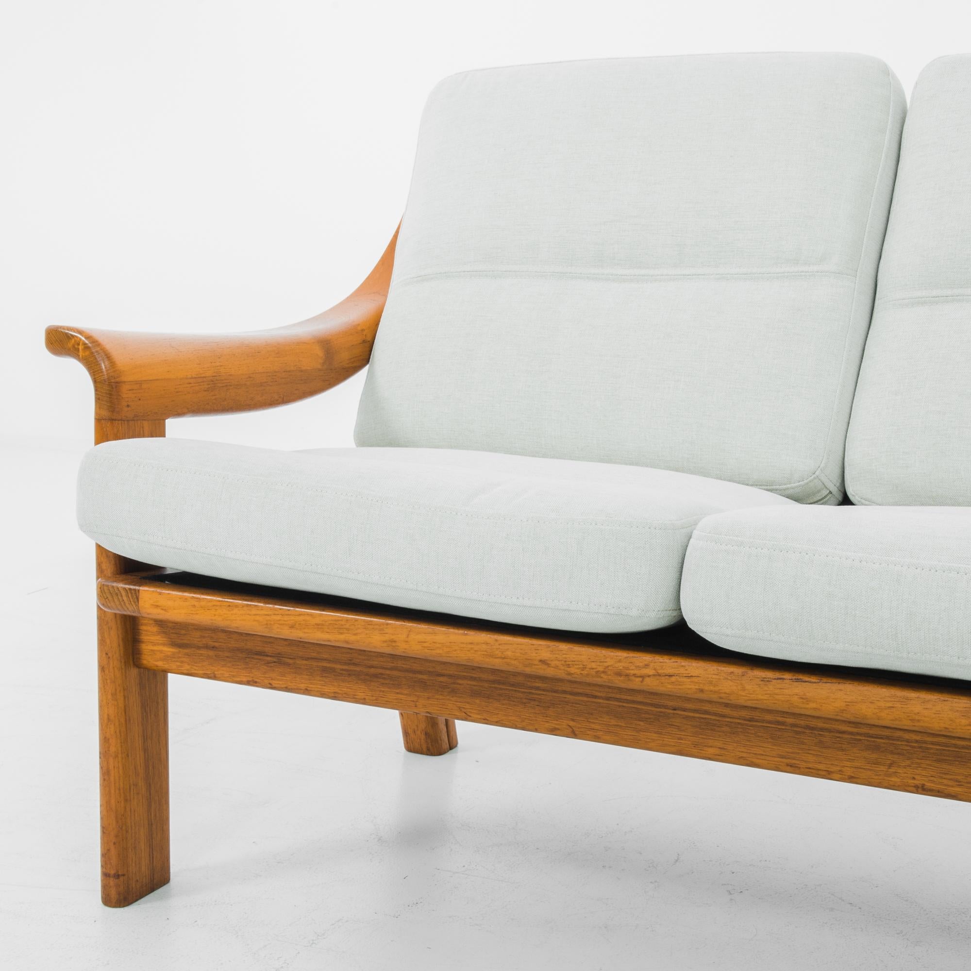 1970s Danish Upholstered Teak Sofa 1