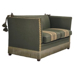 1970er Jahre, dänisches Samt-Sofa mit 2 Sitzen und fallender Armlehne, Wolle, Originalzustand.