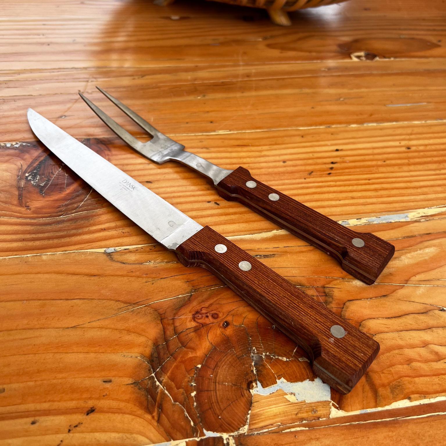 Scandinavian Modern 1970s Dansk Carving Set Gunnar Cyren Cutlery Knife & Fork Boxed Denmark