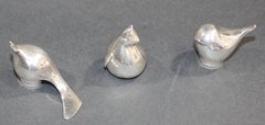 1970s Dansk Modernist Animals Paperweights Silver Plated by Gunnar Cyren