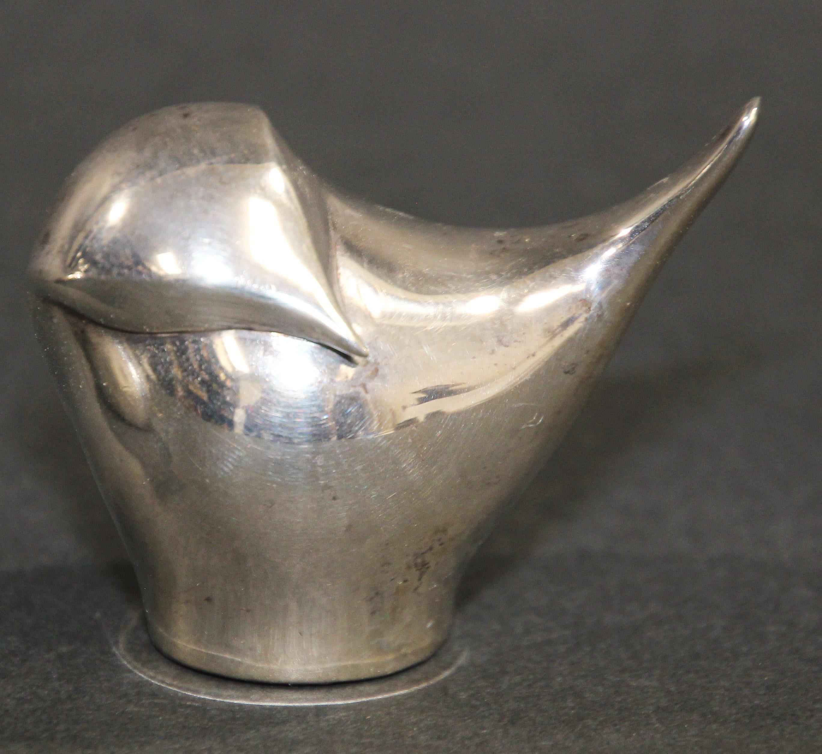 Scandinavian Modern 1970s Dansk Modernist Animals Paperweights Silver Plated by Gunnar Cyren
