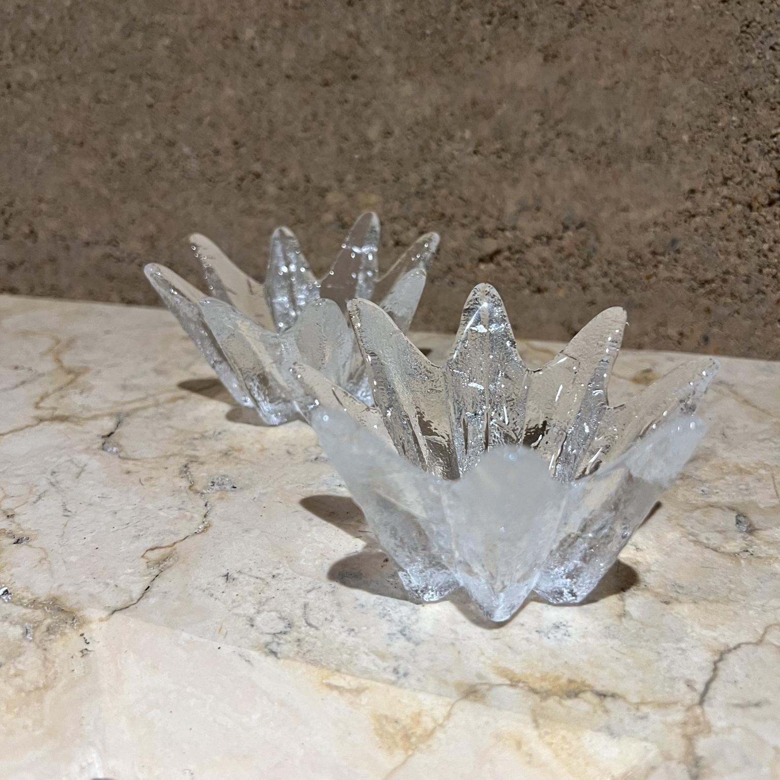 Danish 1970s Dansk Star Shaped Glass Candle Holder Pair For Sale