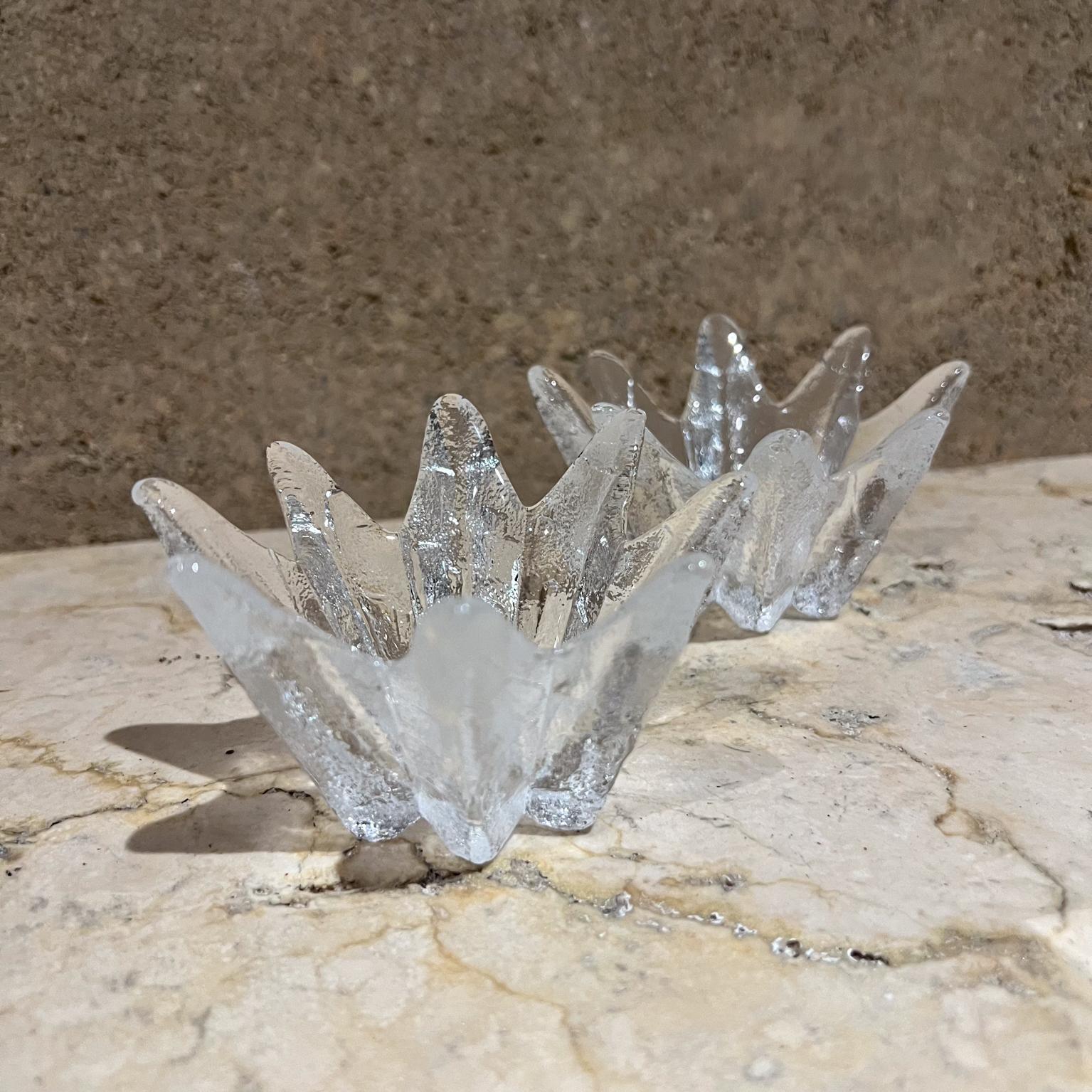 1970s Dansk Star Shaped Glass Candle Holder Pair For Sale 1