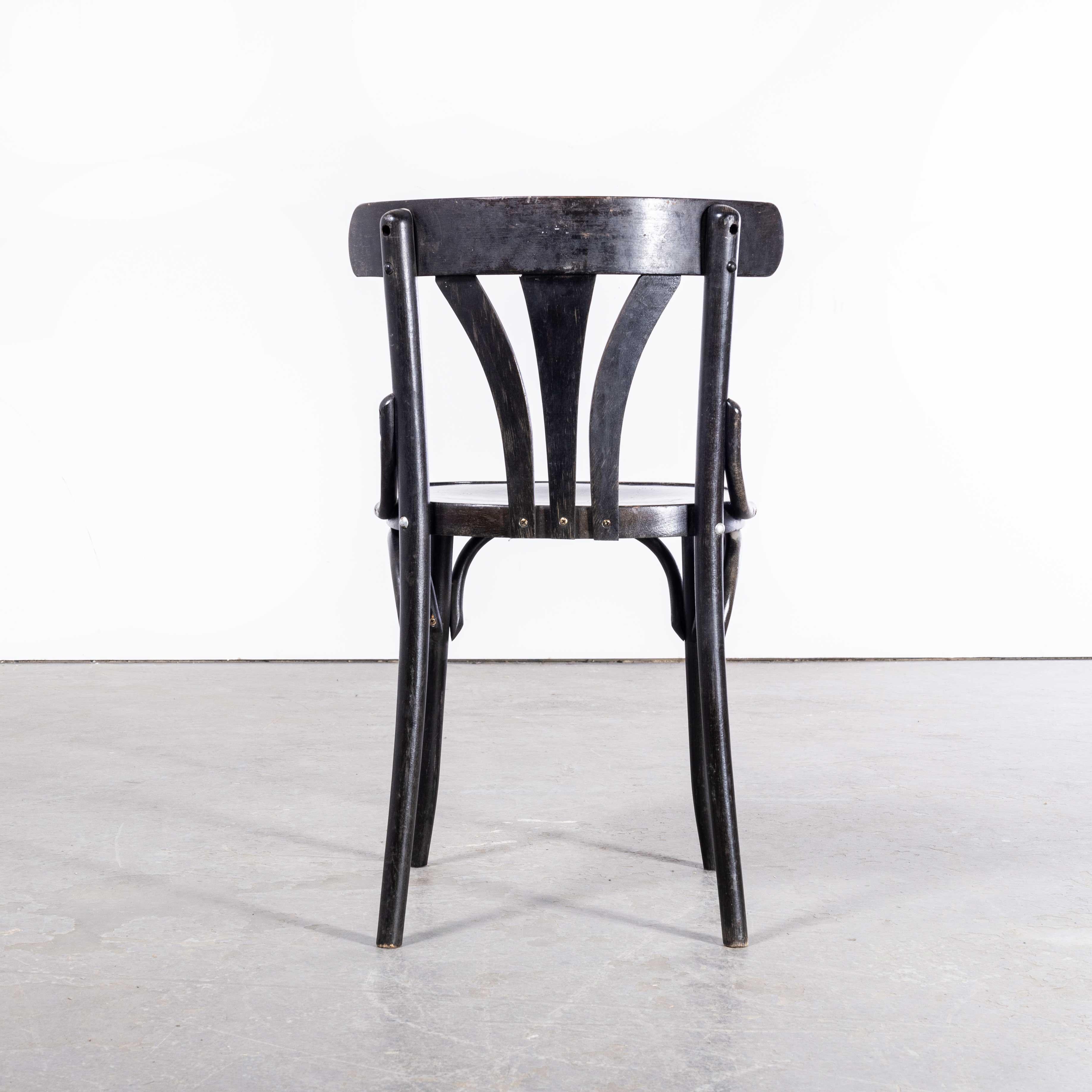 1970s Dark Ebonized Bentwood Dining Chair, Set of Ten 2